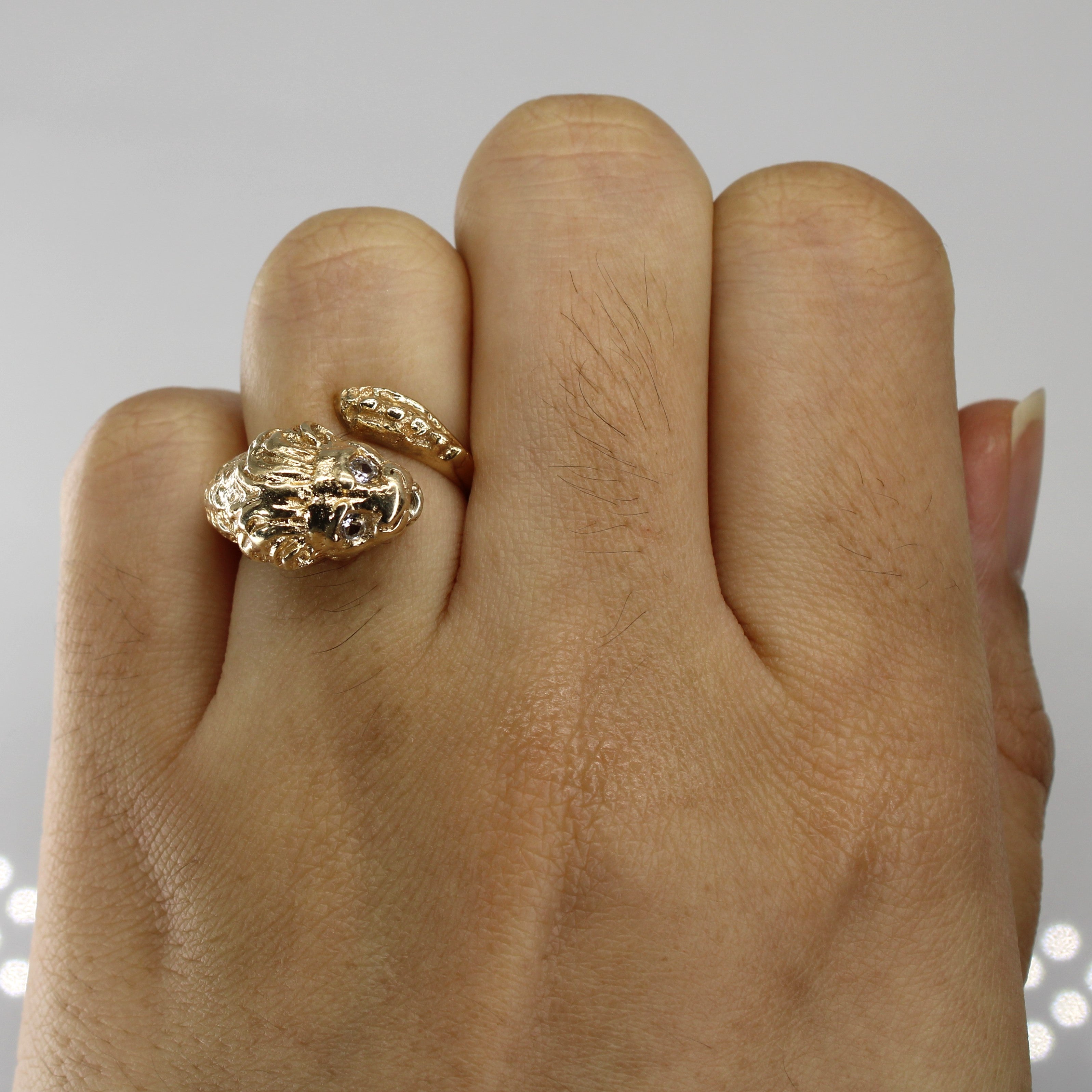 Diamond Lion 14k Ring | 0.07ctw | SZ 4.25 |