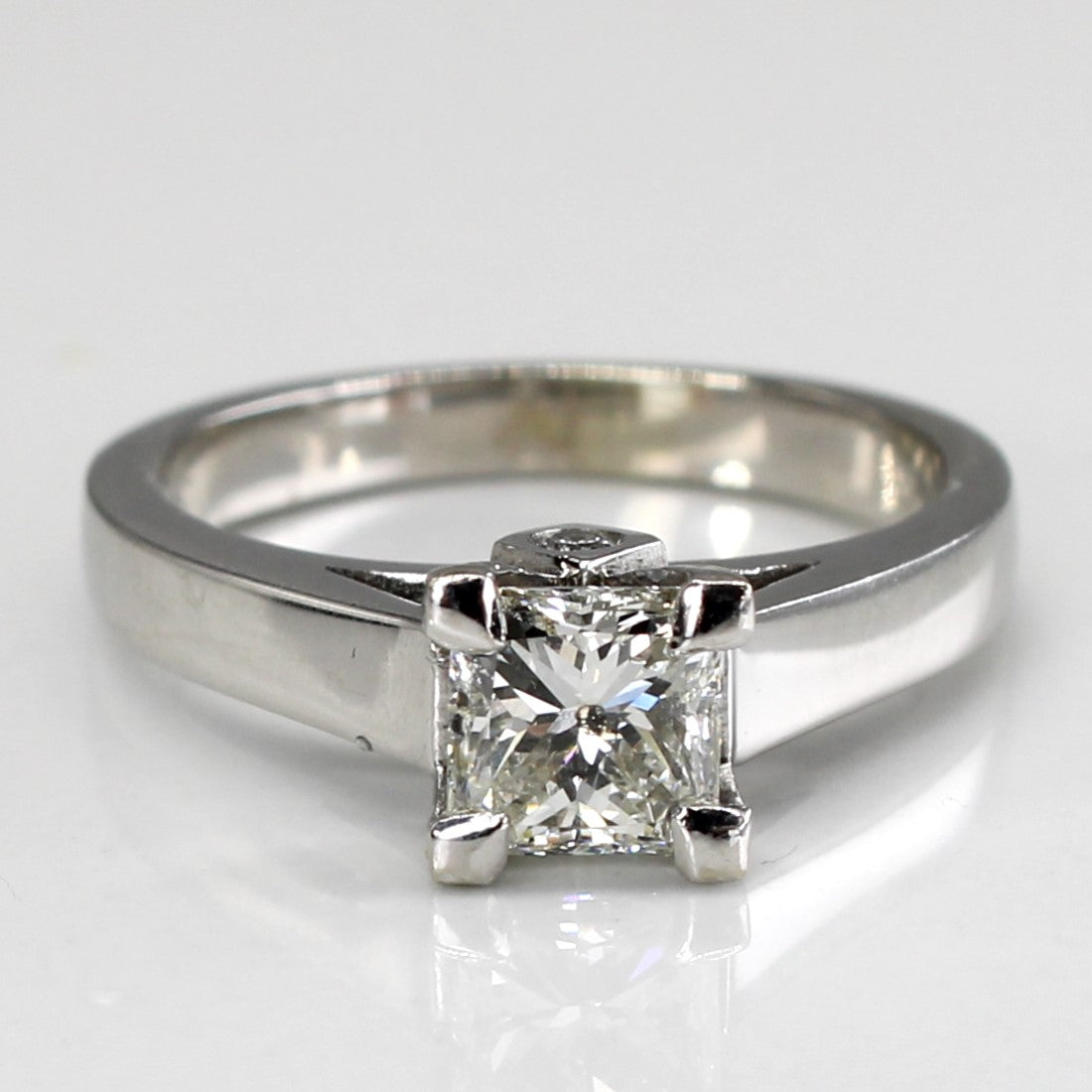 Princess Solitaire 18K Ring with Hidden Diamonds | 0.71 ctw, 0.08 ctw | SZ 4.5 |