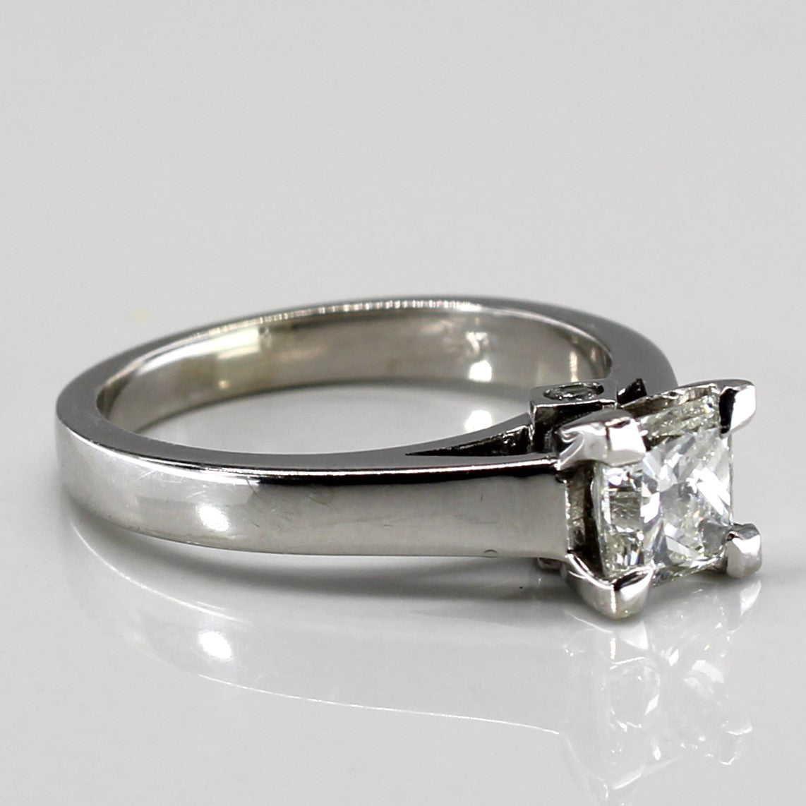 Princess Solitaire 18K Ring with Hidden Diamonds | 0.71 ctw, 0.08 ctw | SZ 4.5 |