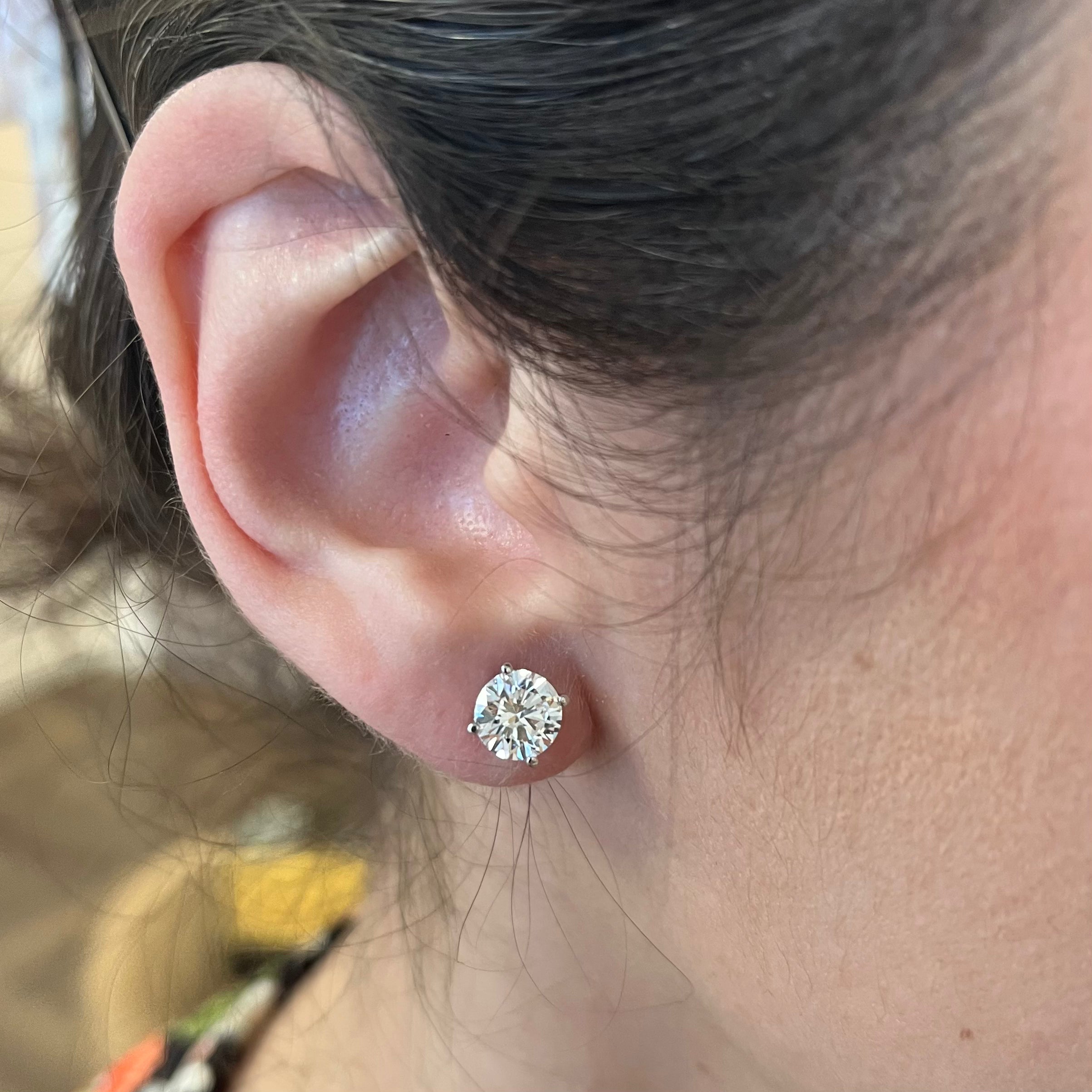 Platinum Diamond Stud Earrings | 2.10ctw |