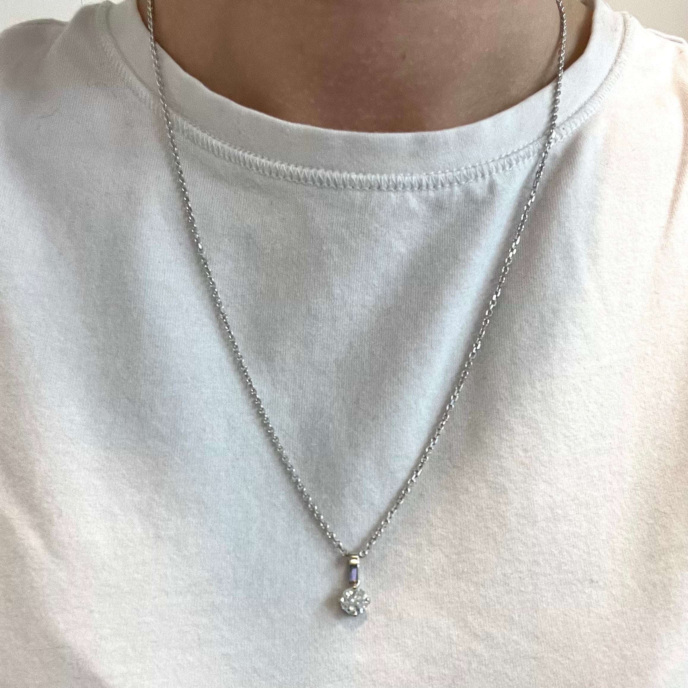 Solitaire Diamond Pendant Necklace | 1.00ct VS2 G | 20"|