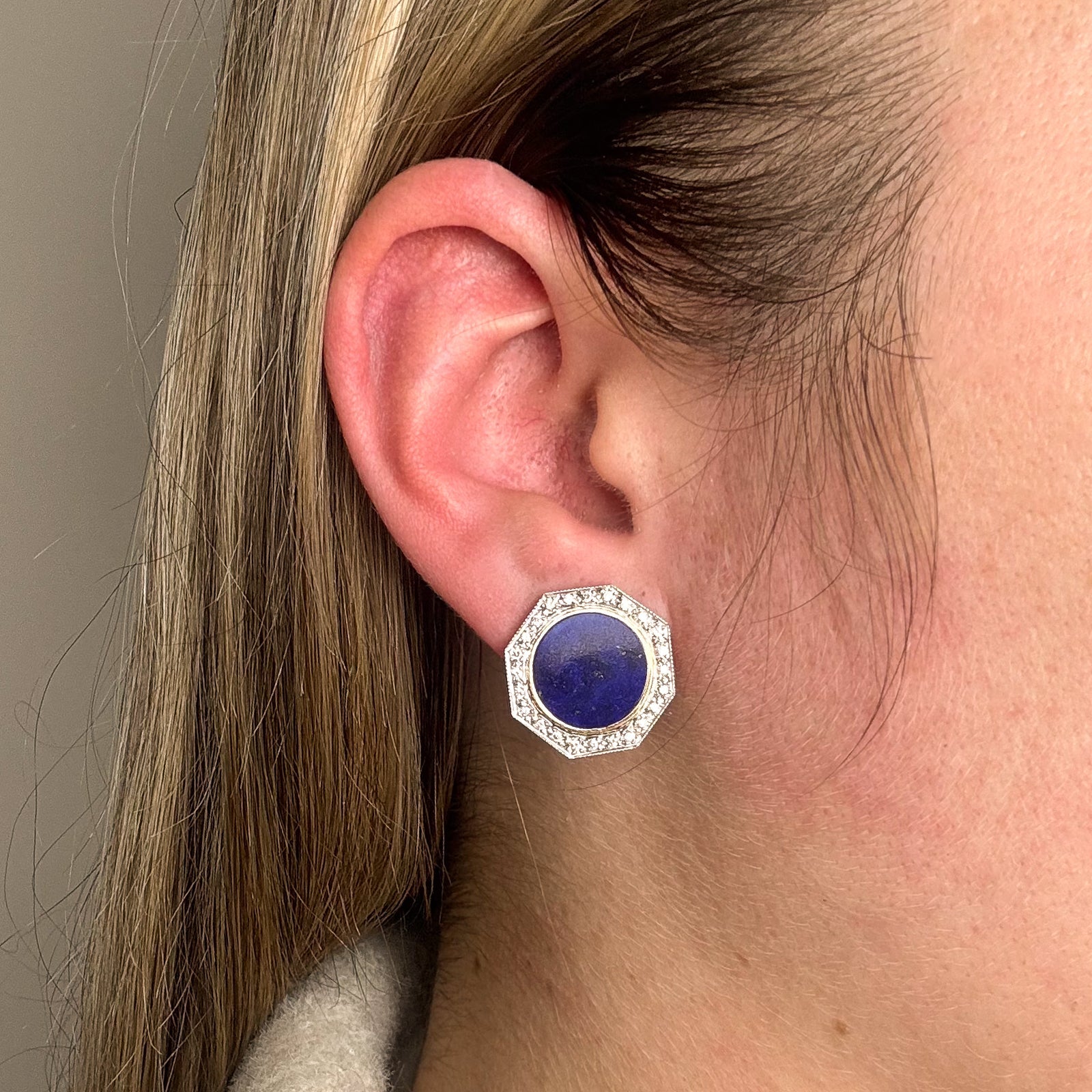 Lapis Lazuli & Diamond Earrings | 6.00ctw, 0.48ctw |