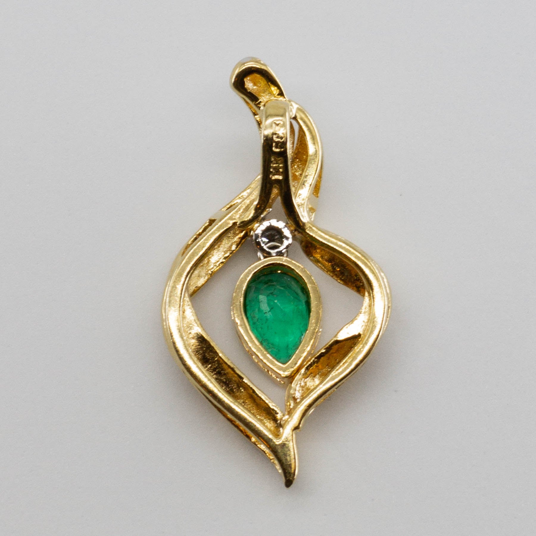 Emerald & Diamond 14k Pendant | 0.51ct, 0.02ctw |