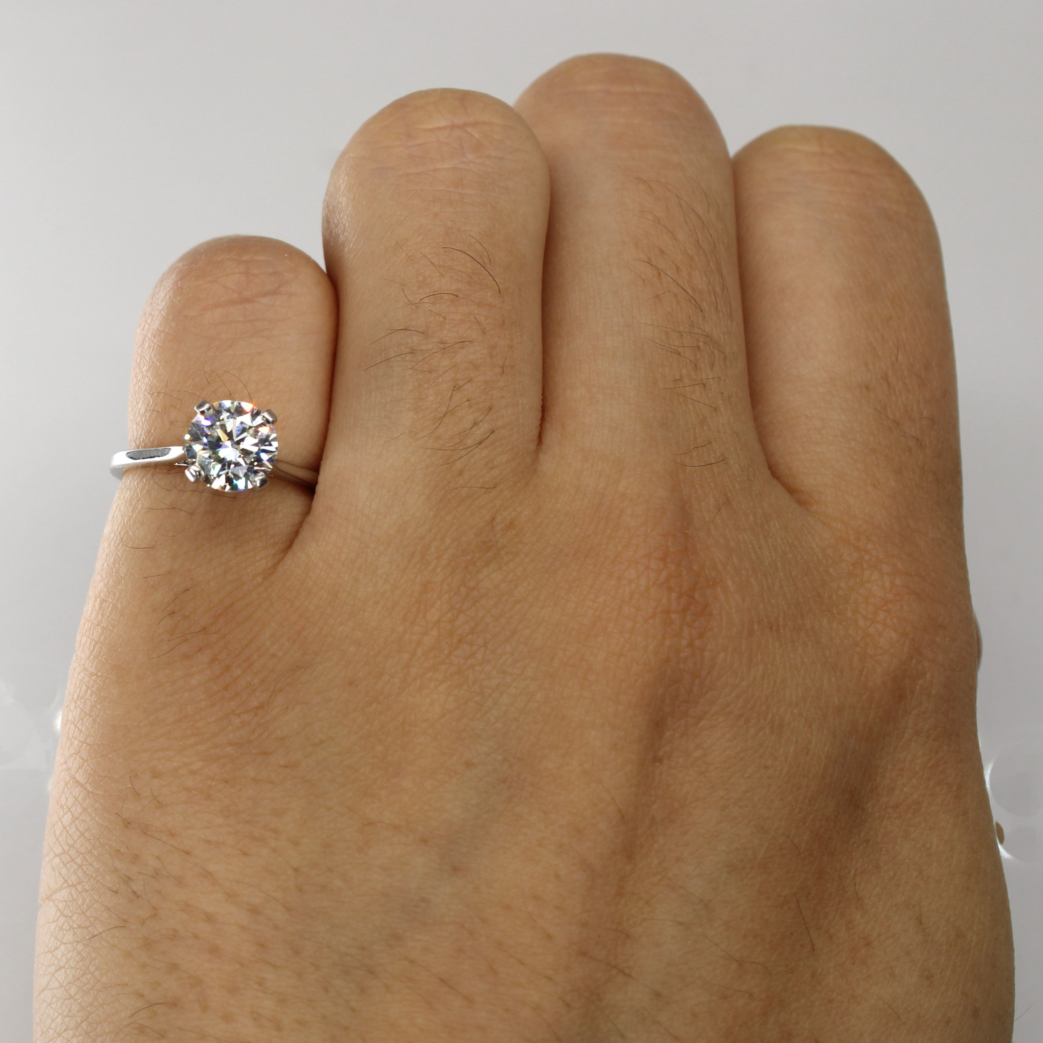 GIA Round Brilliant Cut Platinum Solitaire Diamond Engagement Ring | 1.20ct VVS1 I | SZ 3.25 |