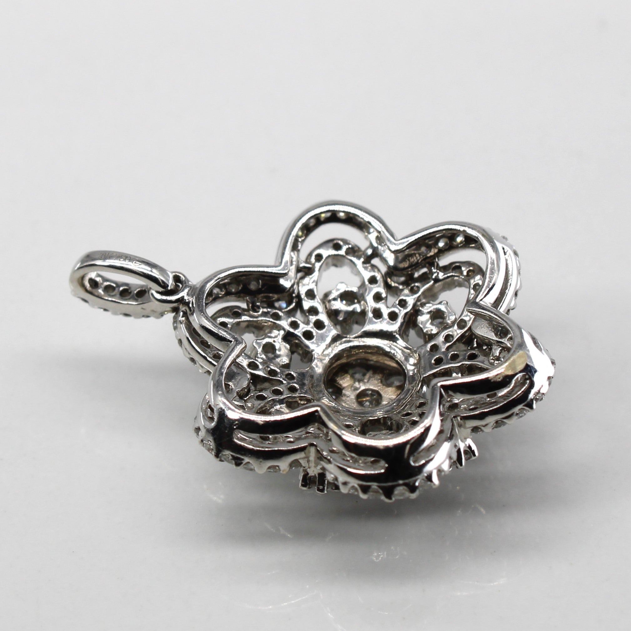 Cluster Diamond Floral Design Pendant | 1.25ctw |