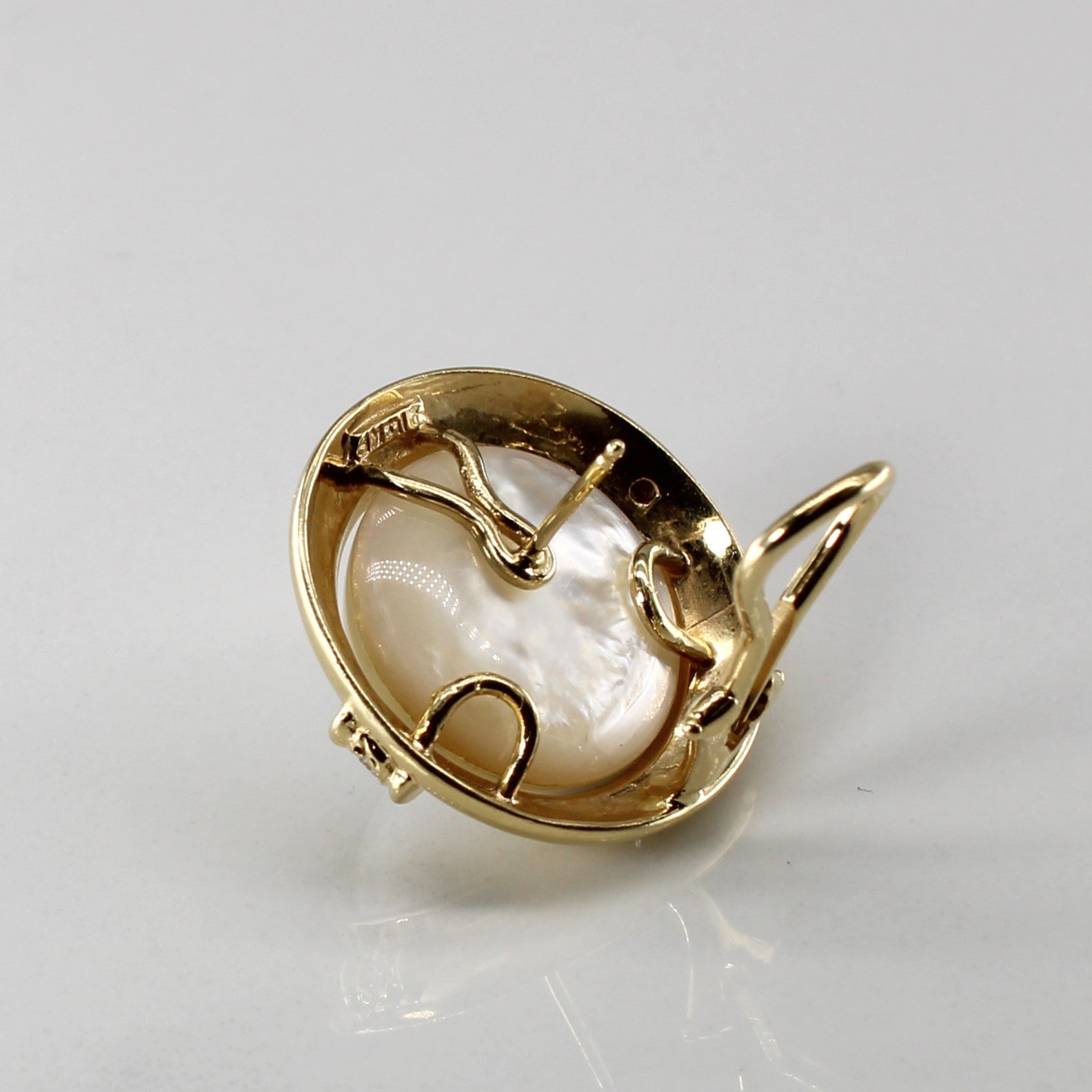 Mabé Pearl & Diamond Earrings | 0.04ctw |