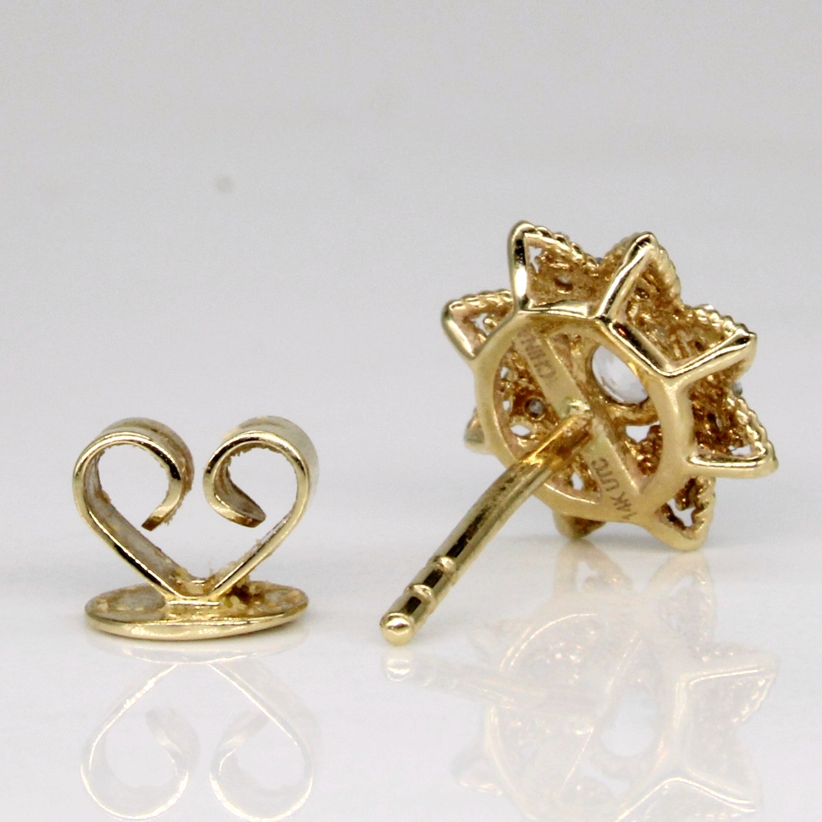 Boucles d'oreilles en topaze incolore et diamants | 0,20 ct, 0,11 ct |