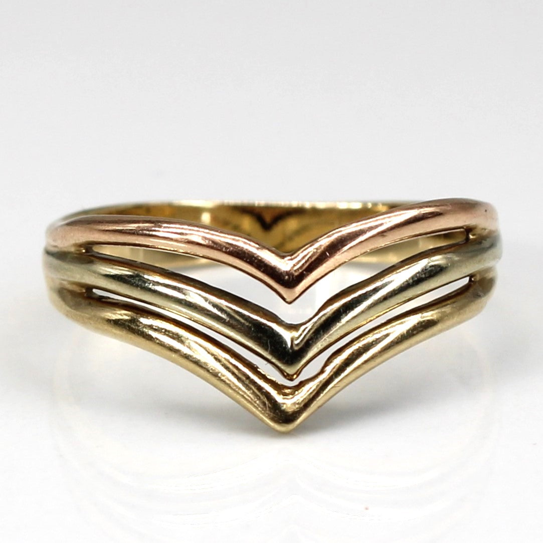 Bague chevron tricolore or | Taille 7 |