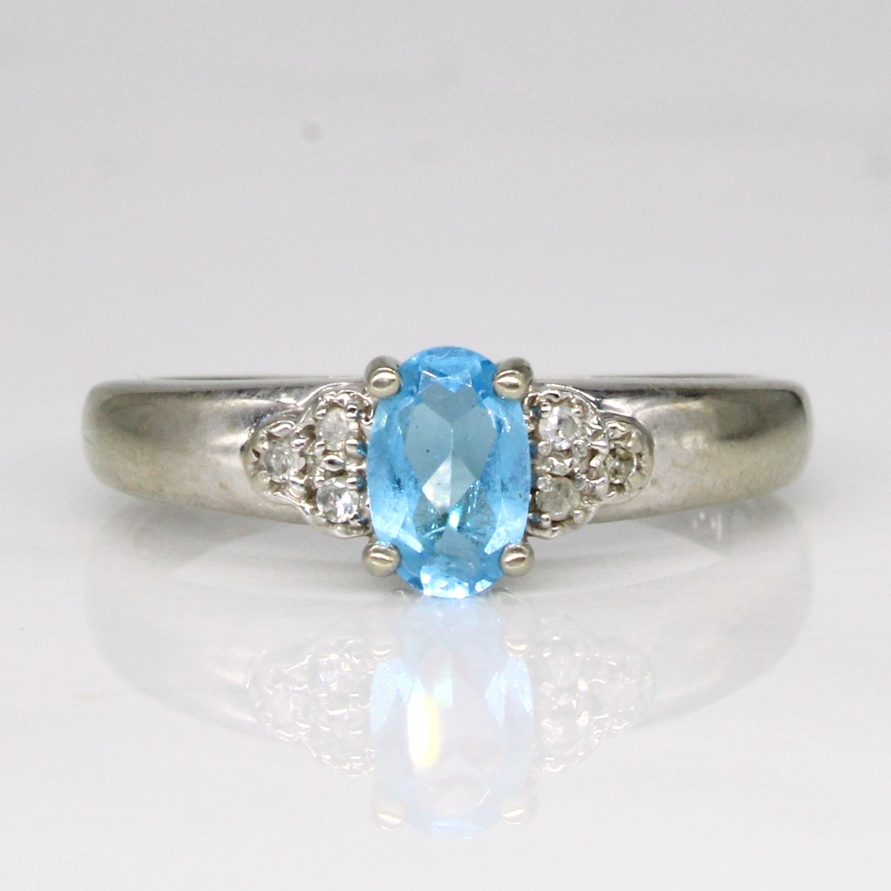 Blue Topaz & Diamond Ring | 0.30ct, 0.03ctw | SZ 5 |