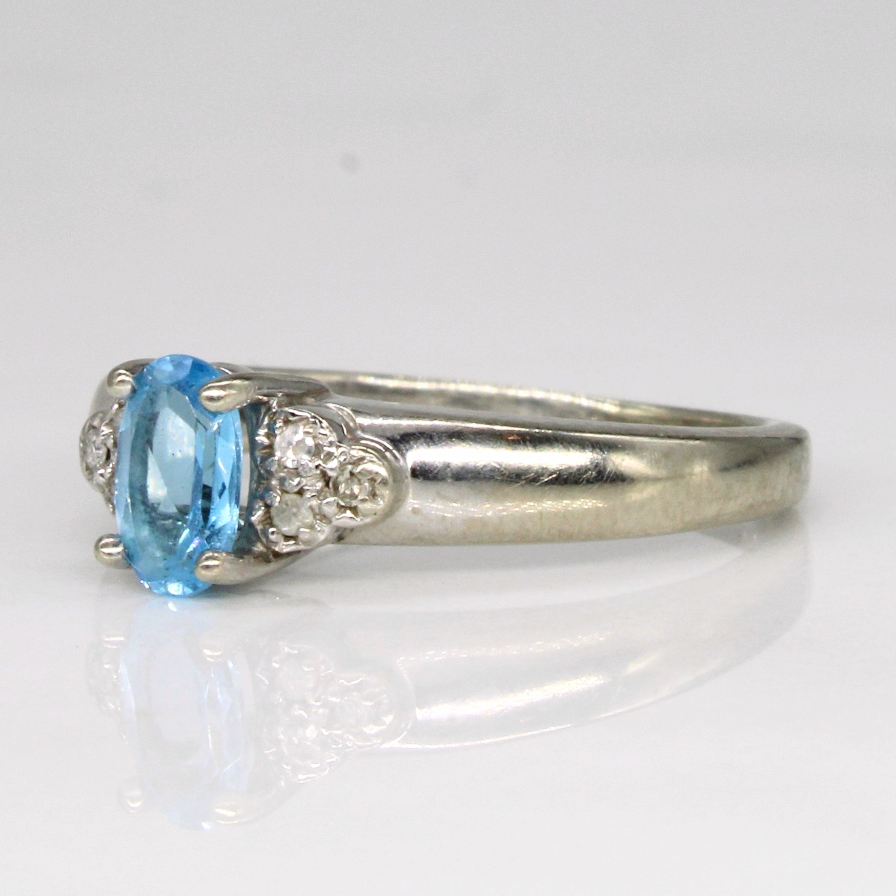 Blue Topaz & Diamond Ring | 0.30ct, 0.03ctw | SZ 5 |