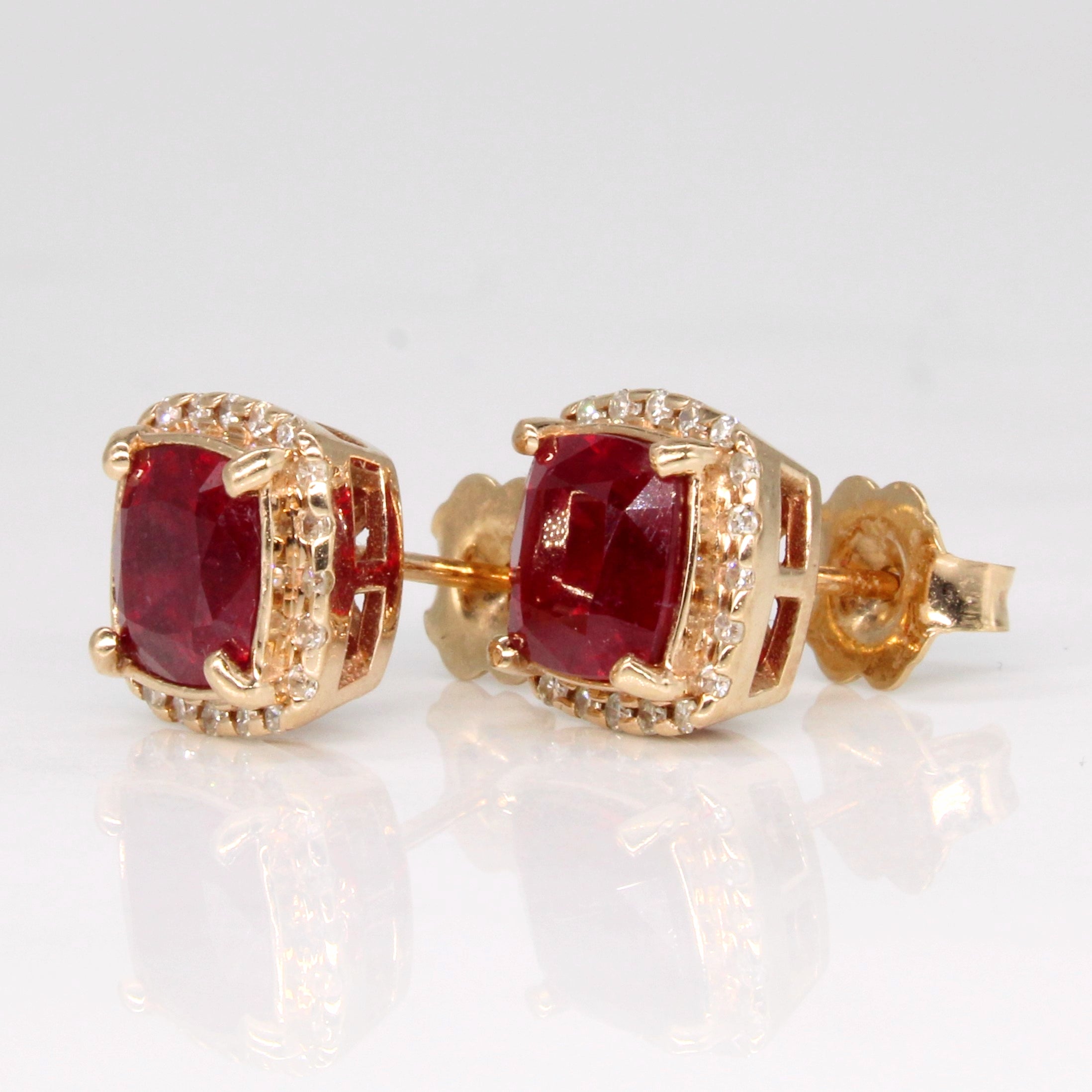 Ruby & Diamond Earrings | 2.85ctw, 0.16ctw |