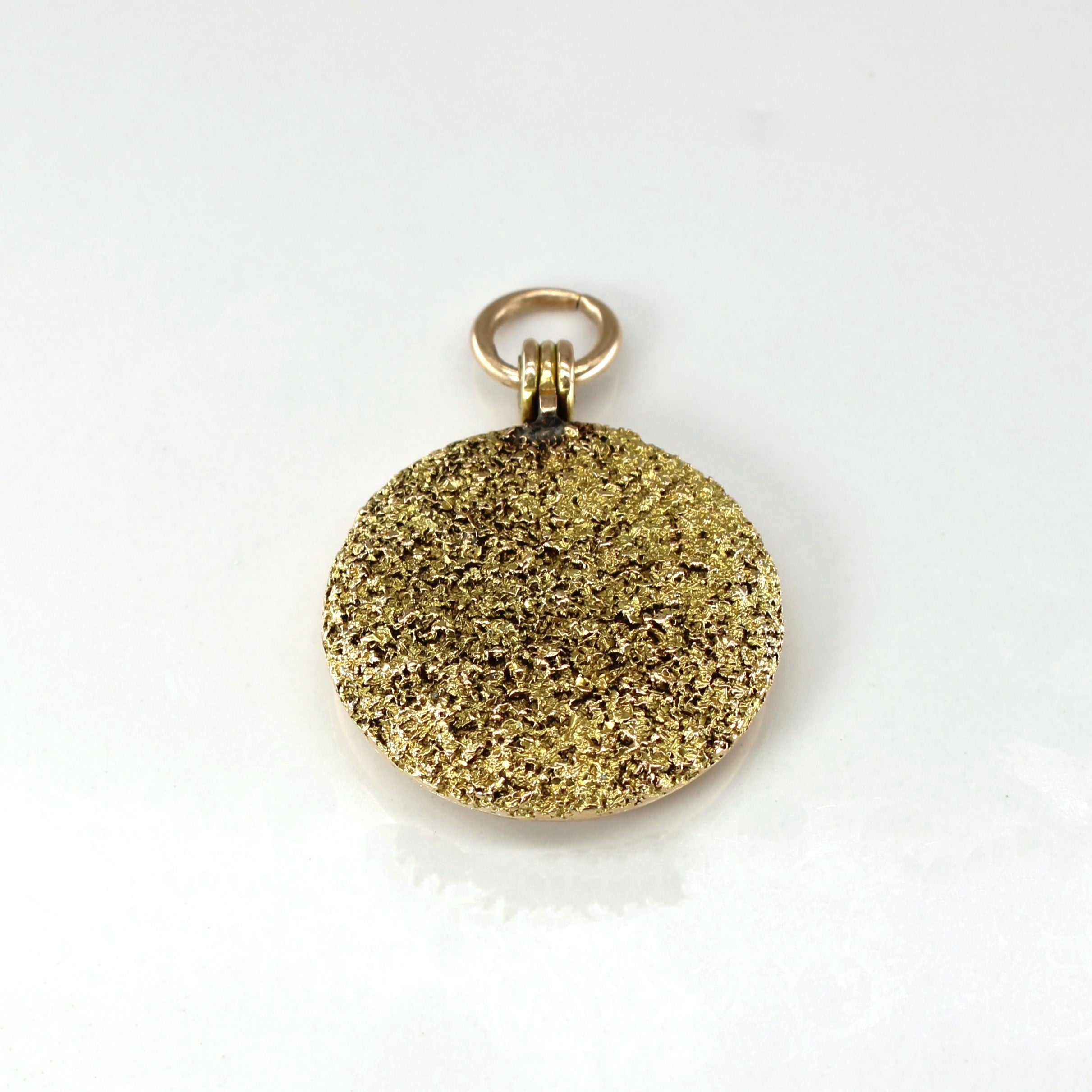 14k Yellow Gold Textured Signet Locket
