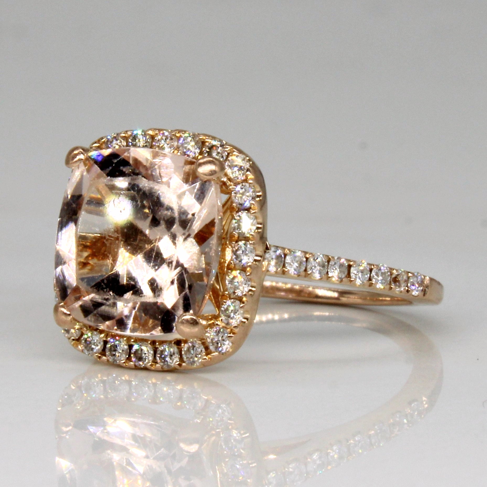 Morganite & Diamond Cocktail Ring | 2.60ct, 0.20ctw | SZ 5 |