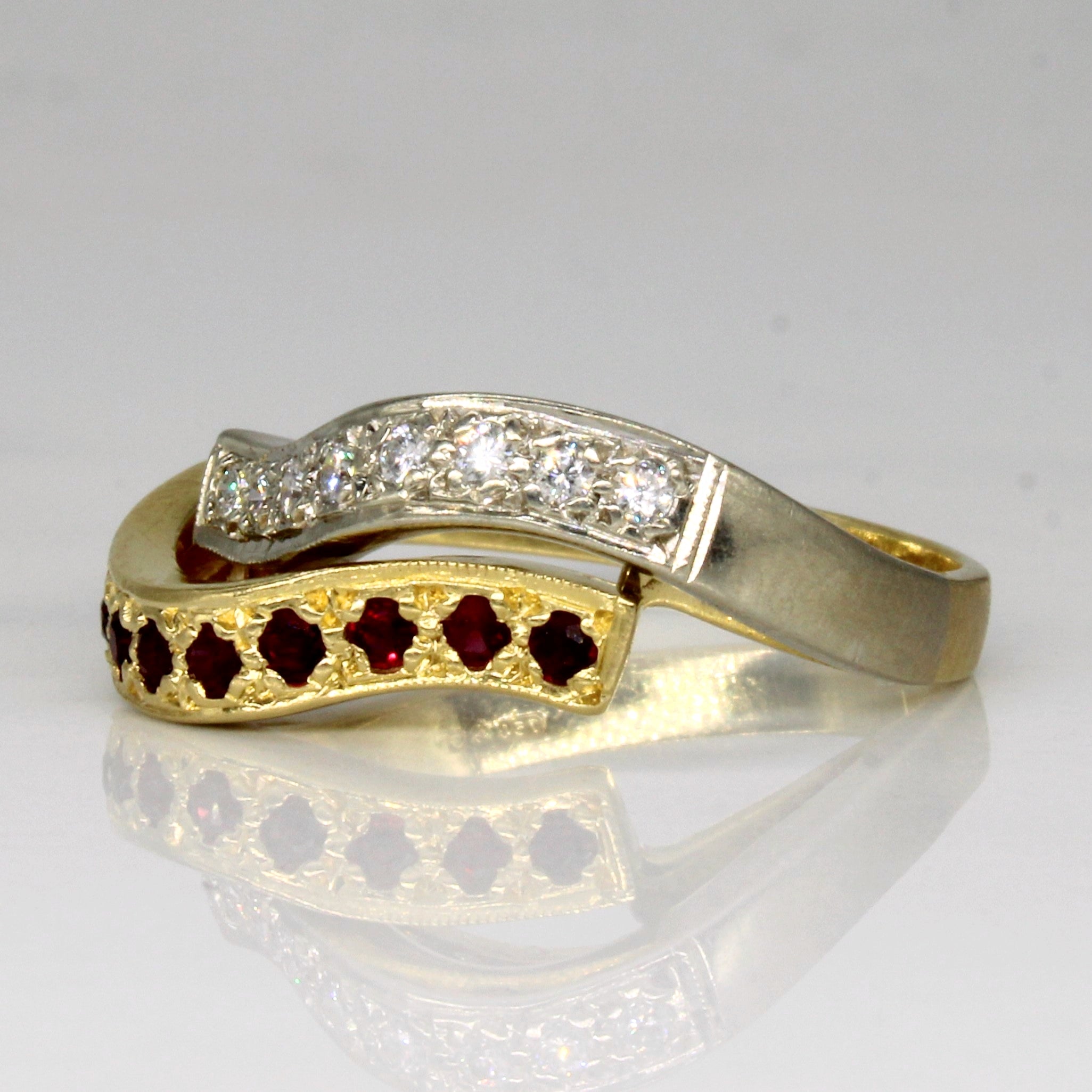 Tiered Ruby & Diamond Ring | 0.20ctw, 0.16ctw | SZ 6 |