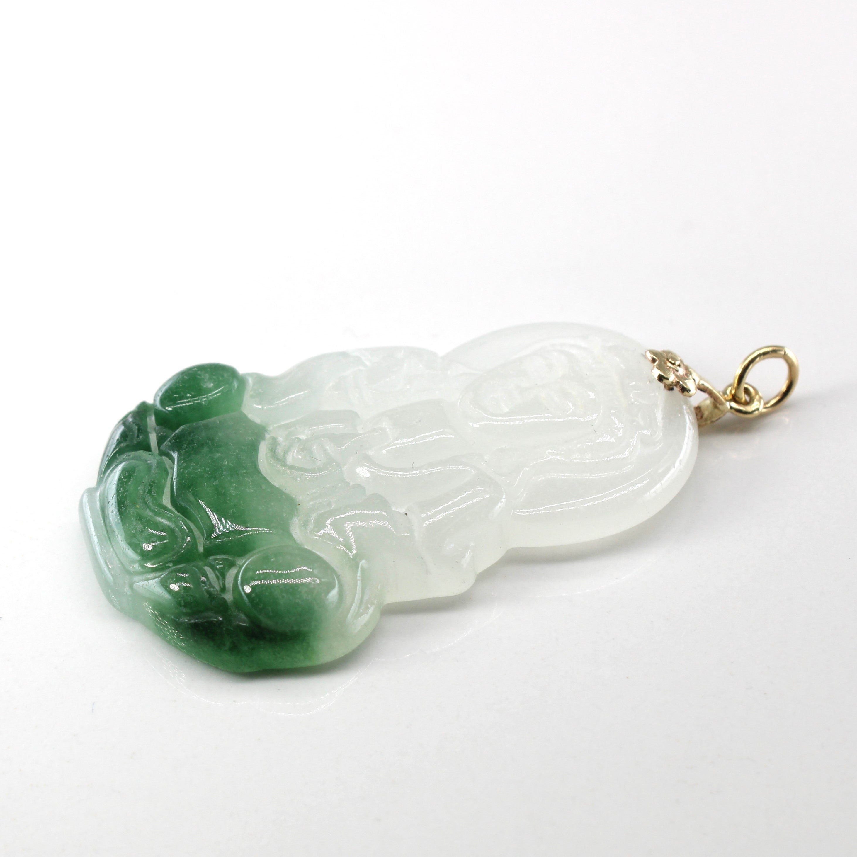 Carved Jadeite Pendant | 74.00ct |