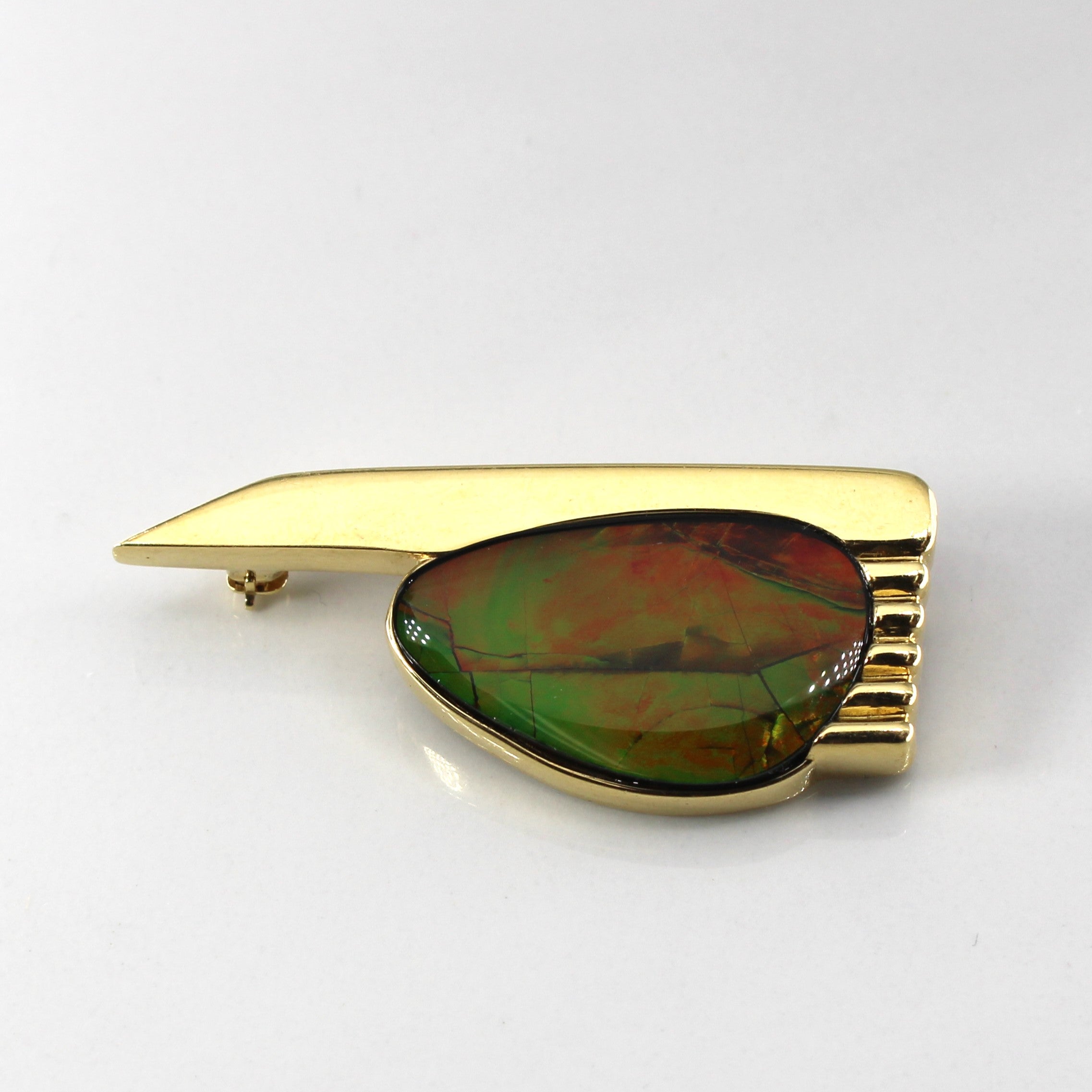 Ammolite Gold Brooch | 3.80ct |