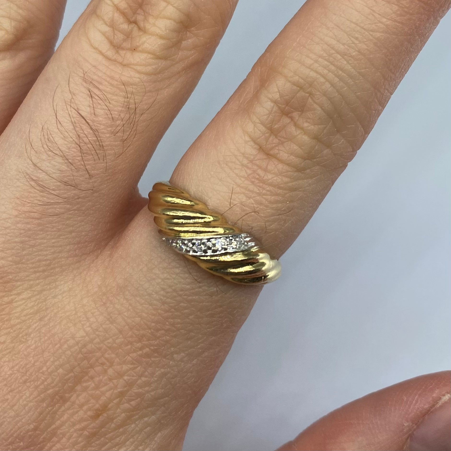 Diamond Rope Carved 14k Ring | 0.05ct | SZ 6.75 |