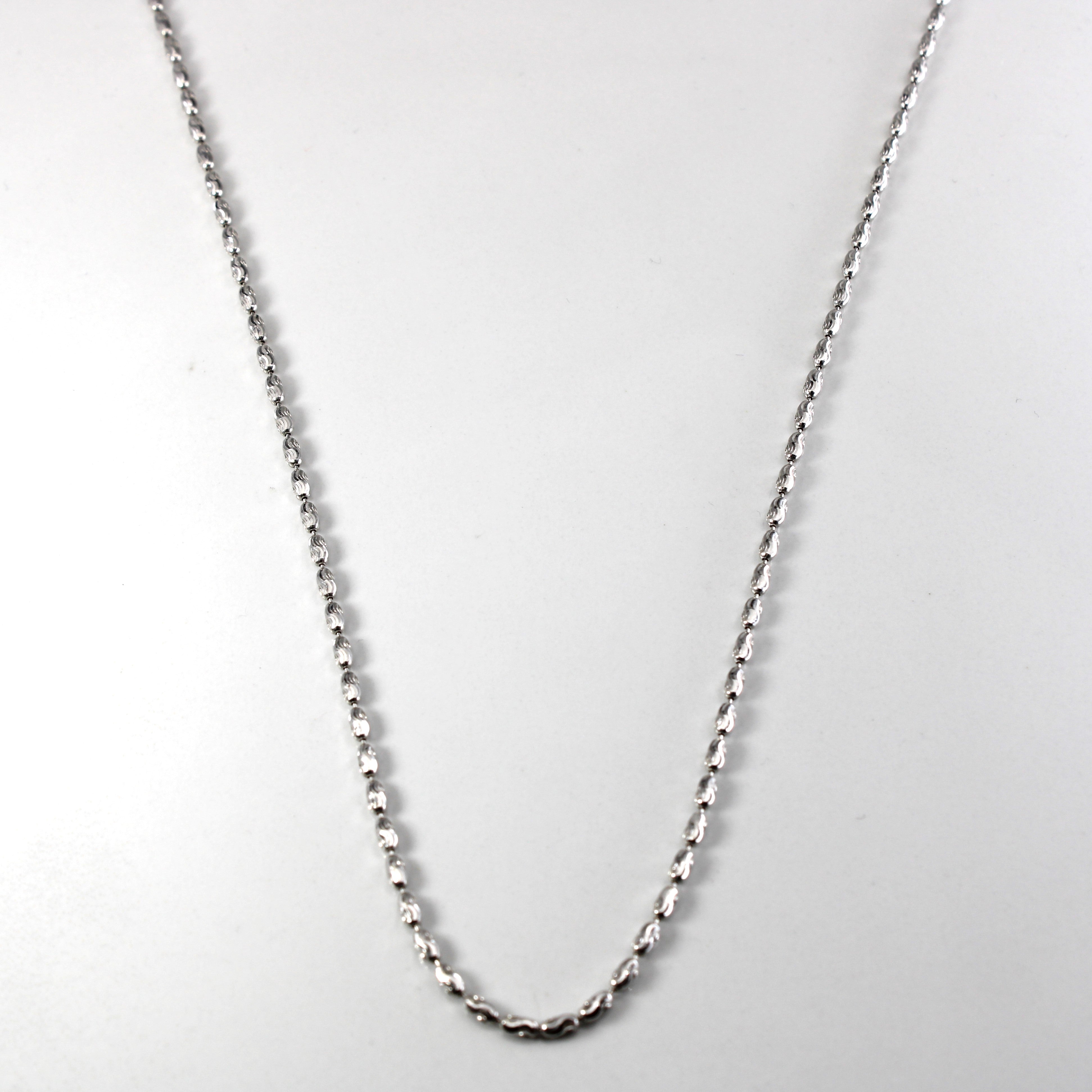 18k White Gold Beaded Chain | 18"|