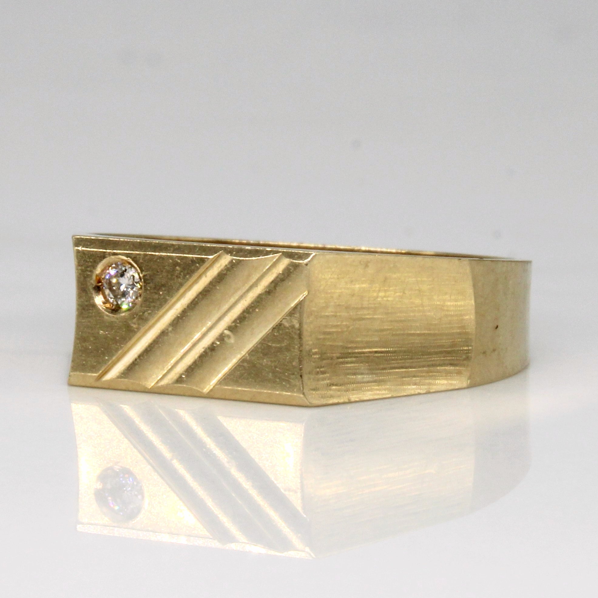 Bague barrette sertie de diamants texturés | 0,04 ct | Taille 10,75 |
