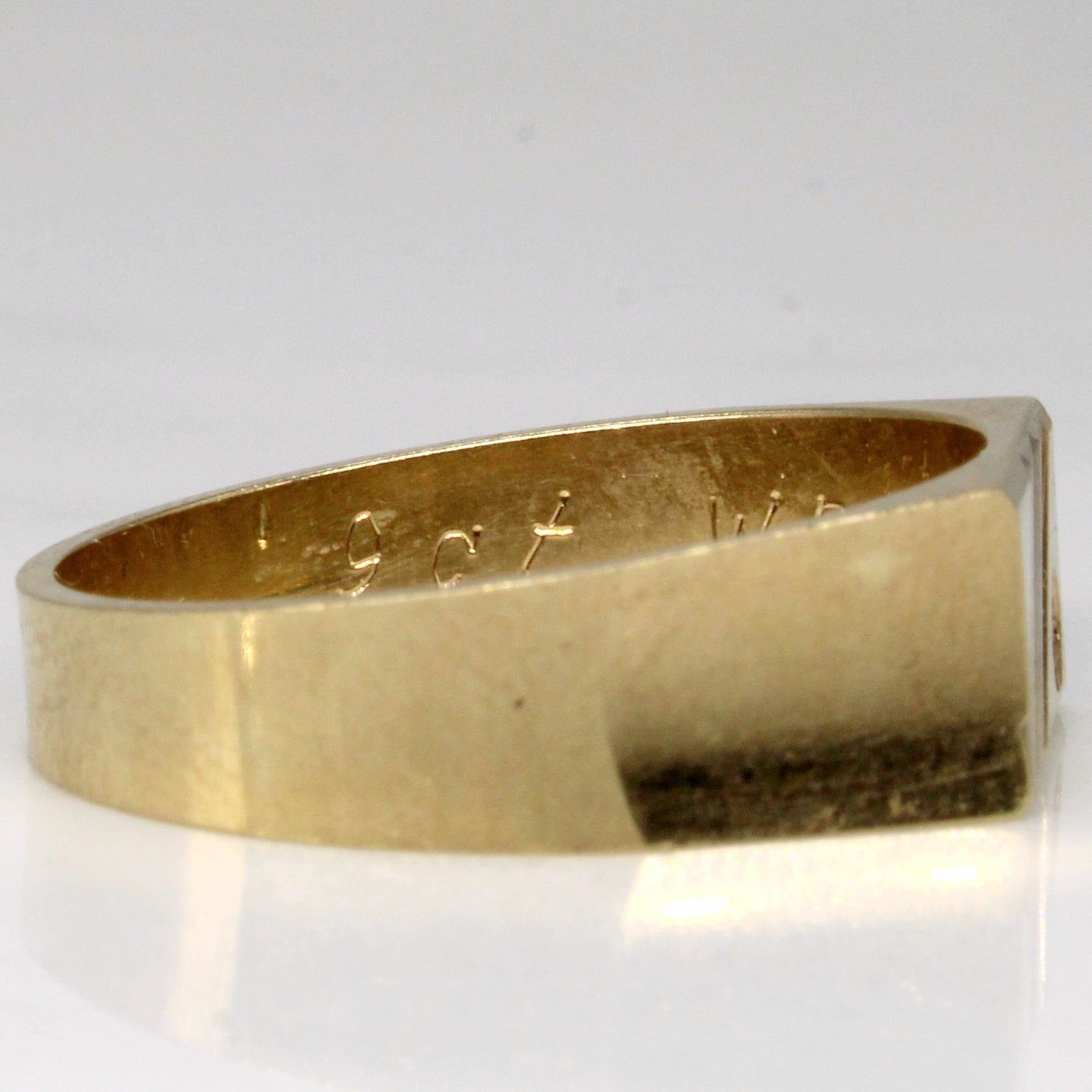 Bague barrette sertie de diamants texturés | 0,04 ct | Taille 10,75 |