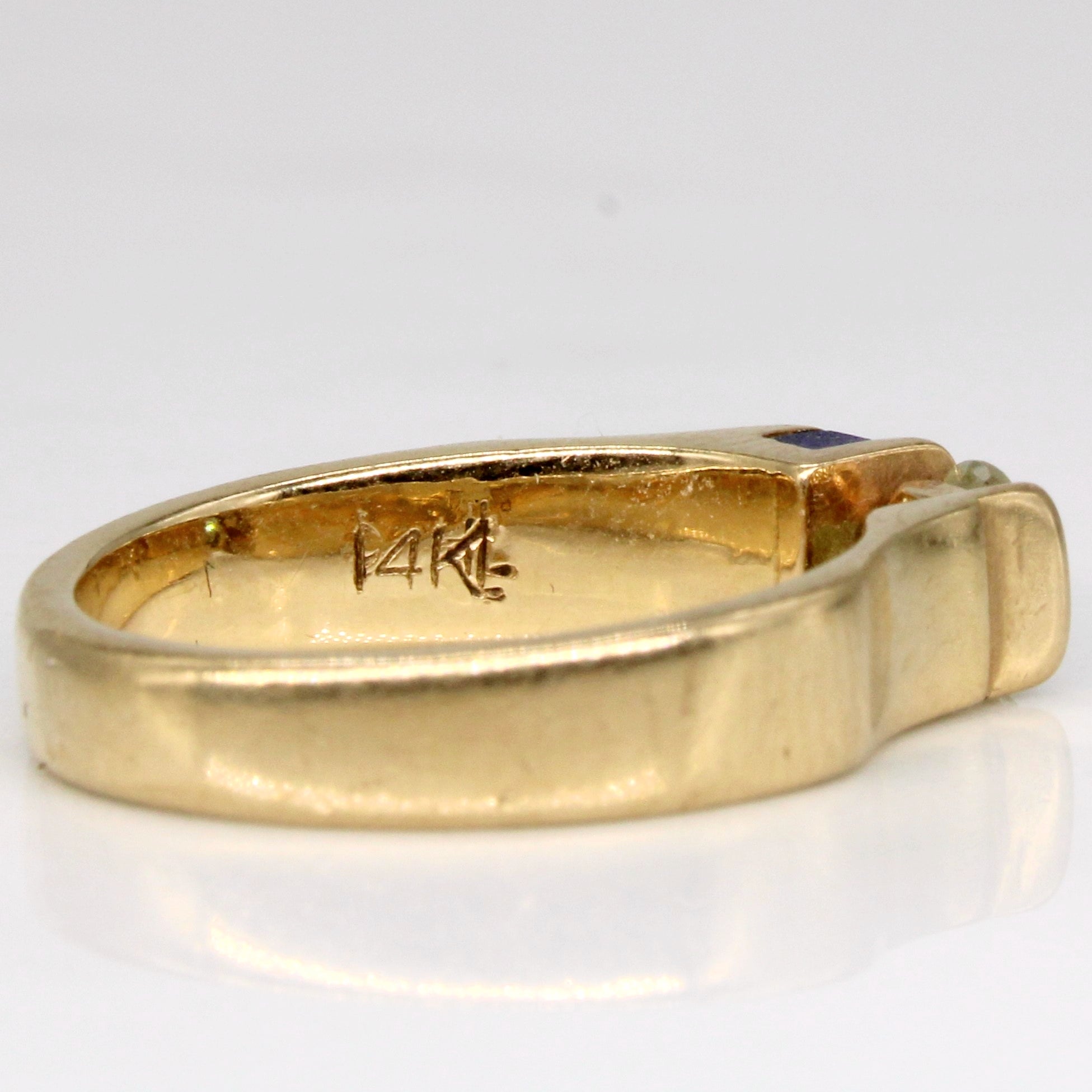 Bague en diamant et lapis-lazuli | 0,33 ct, 0,10 ct | Taille 5,25 |