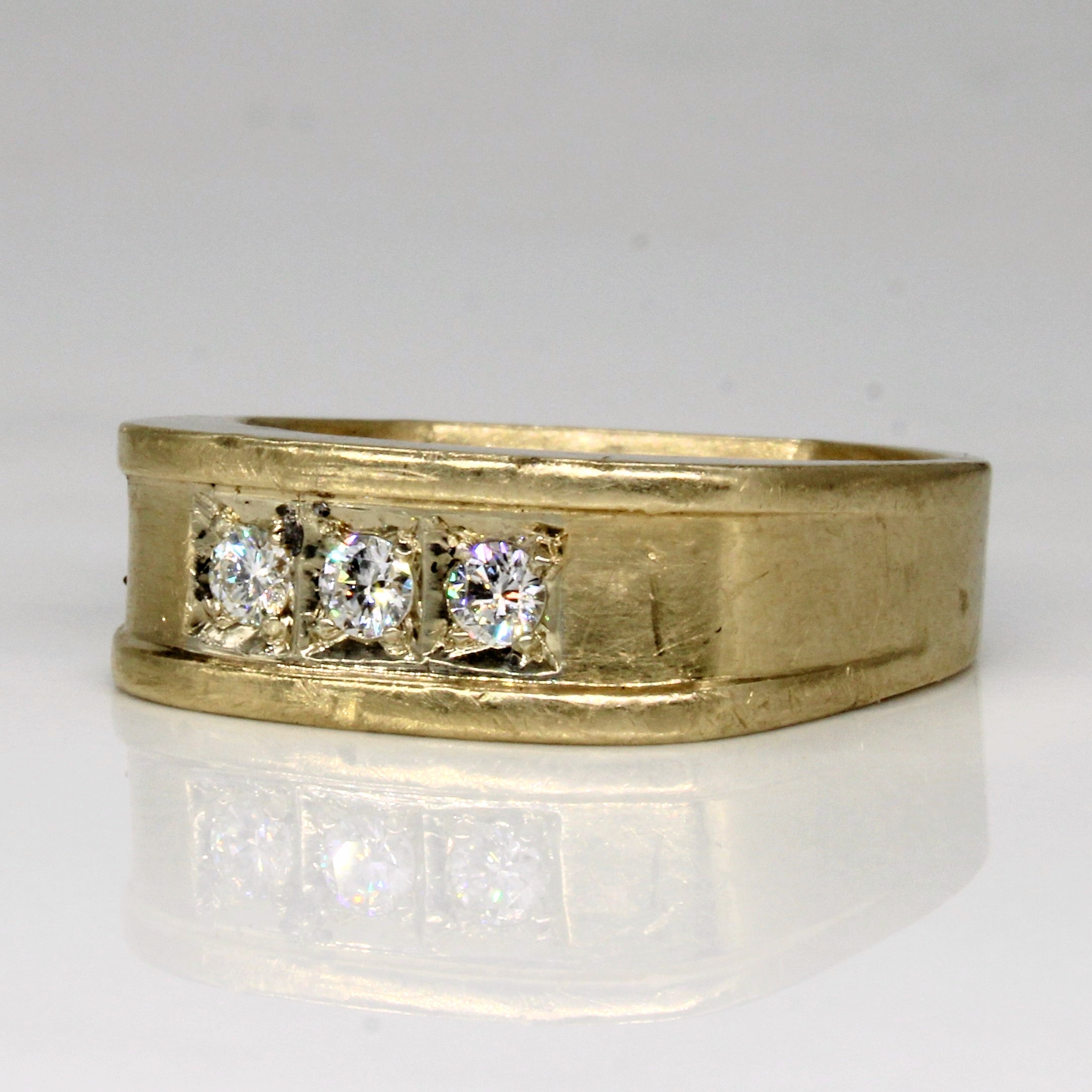 Three Stone Diamond Ring | 0.24ctw | SZ 9.75 |