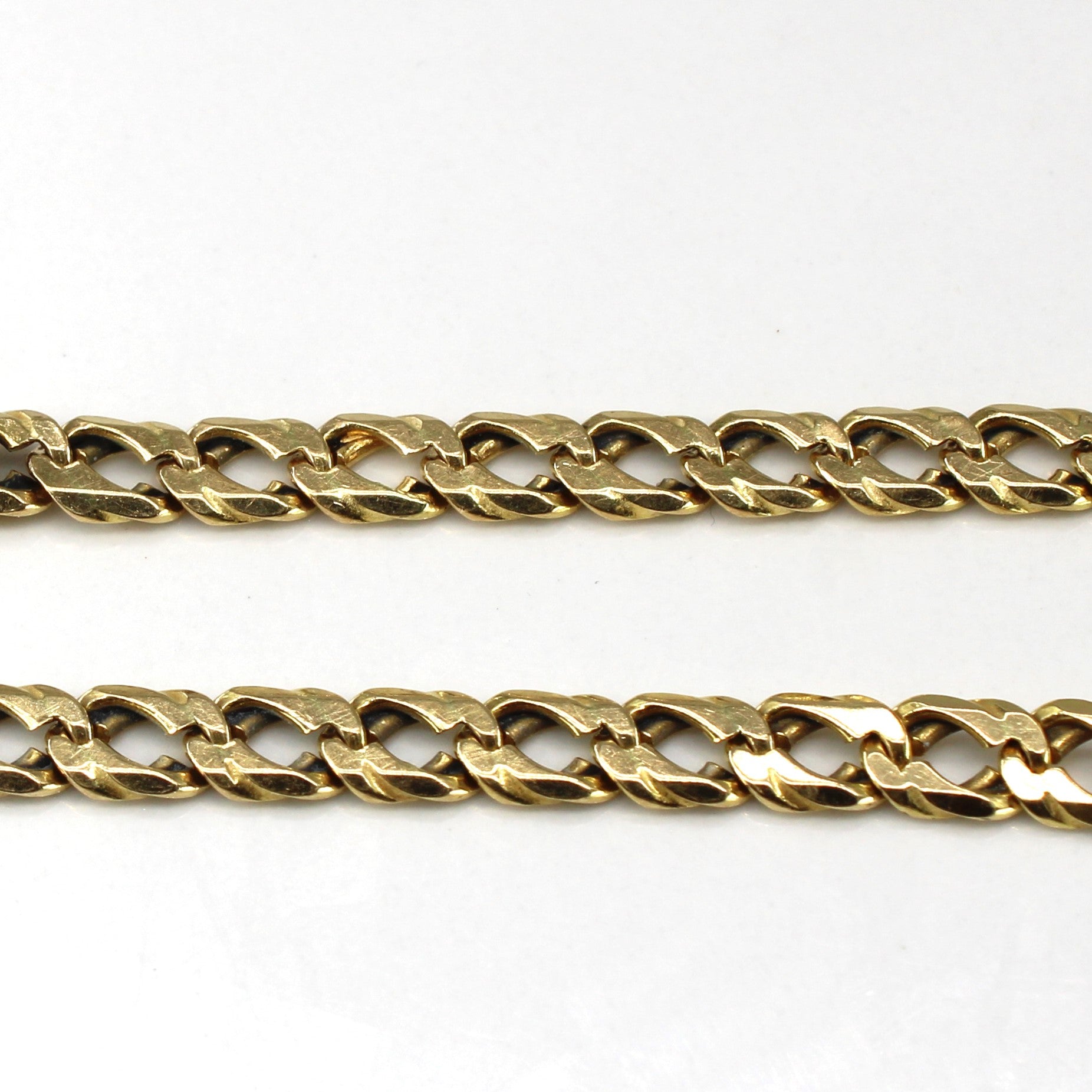 Bracelet à maillons gourmette en or jaune 14 carats | 8 pouces |