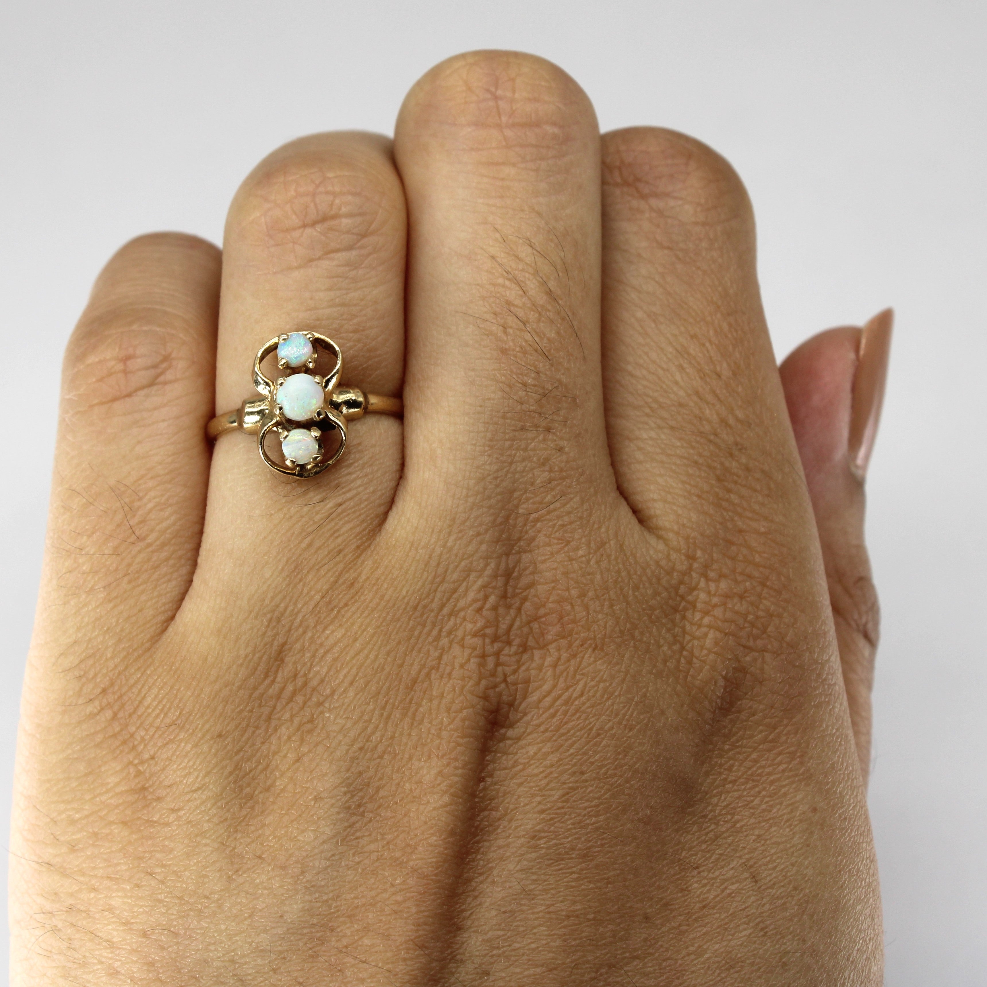 Three Stone Opal Ring | 0.26ctw | SZ 5.75 |