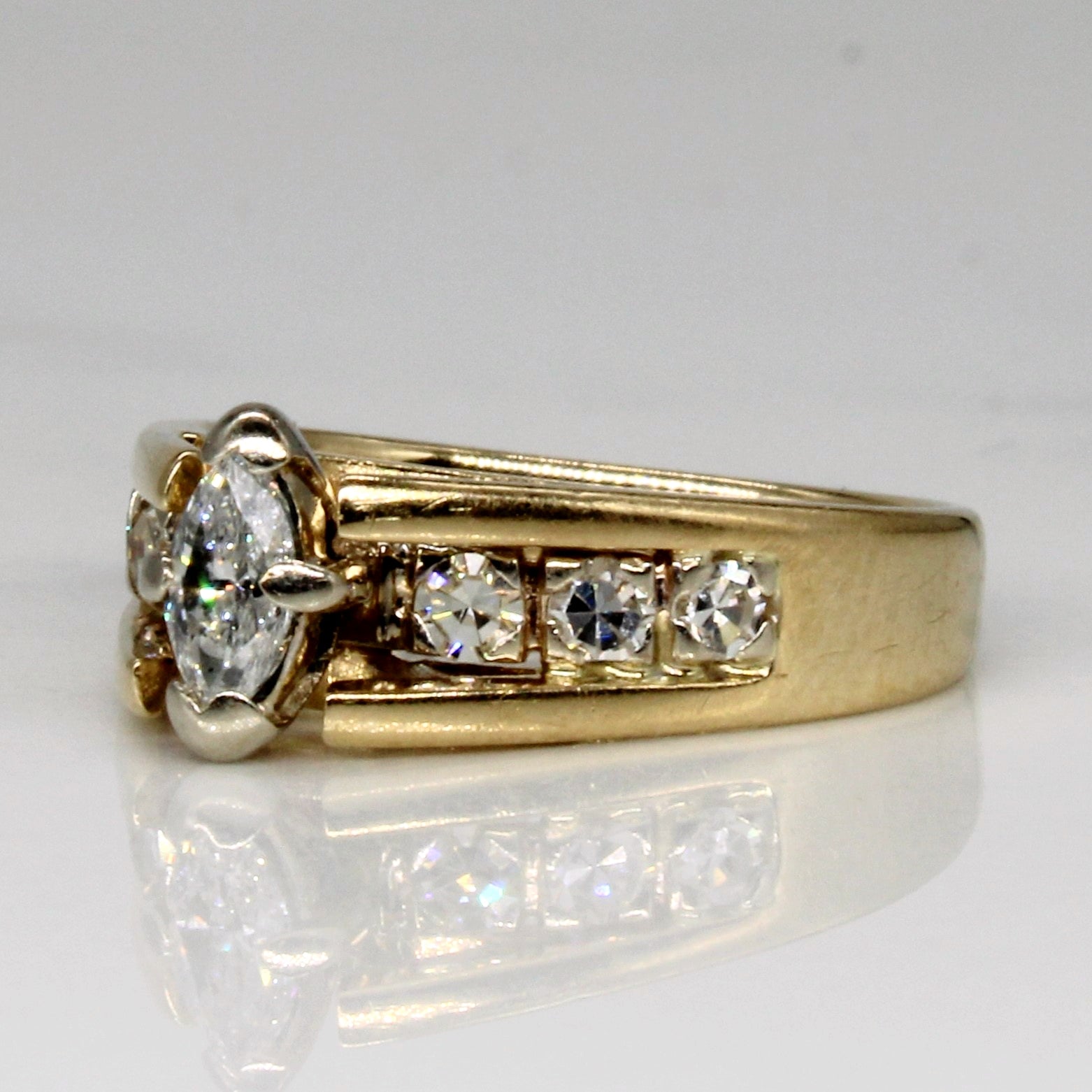 Bague en diamant taille marquise | 0,24 ct | Taille 3,75 |