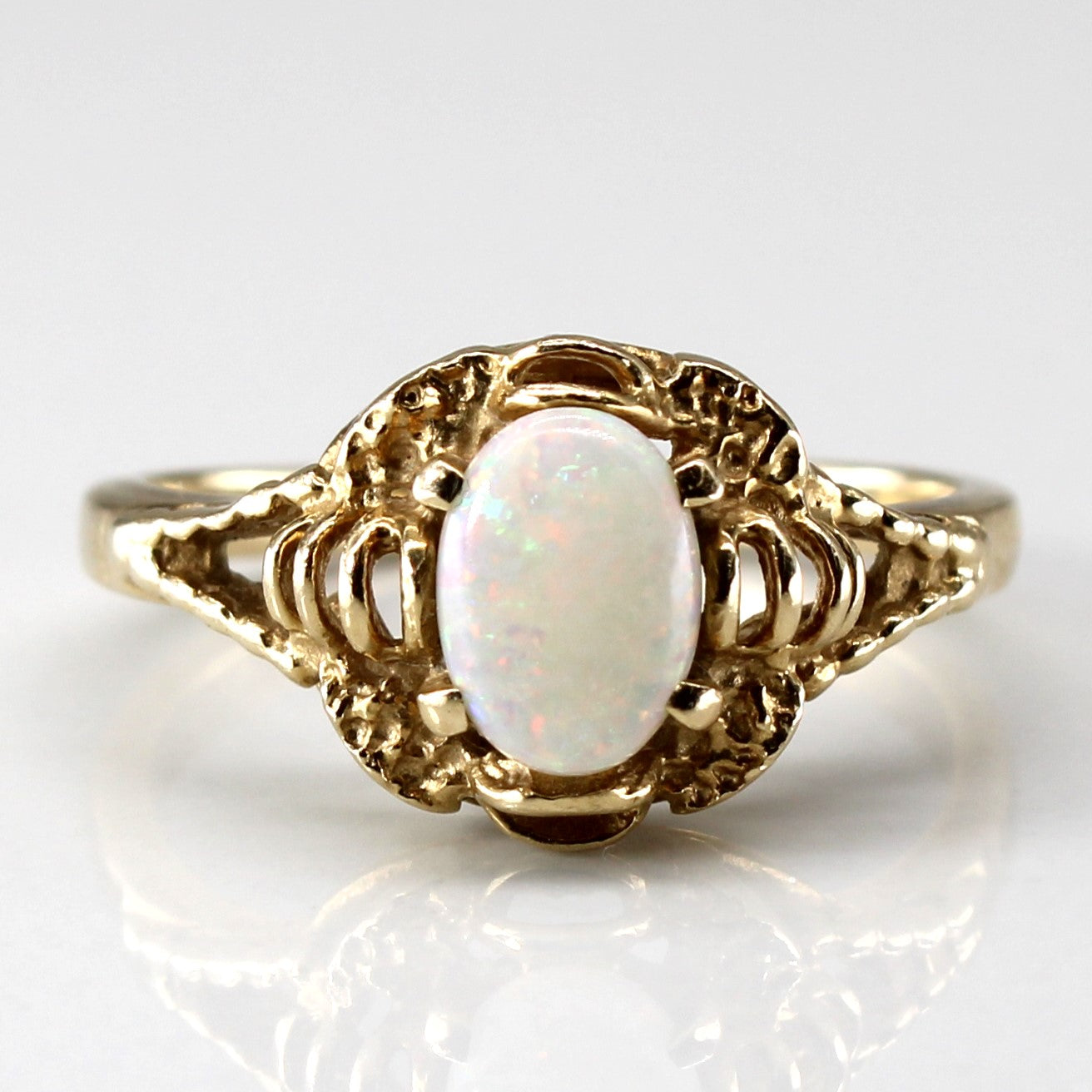 Bague solitaire en opale | 0,40 ct | Taille 6 |