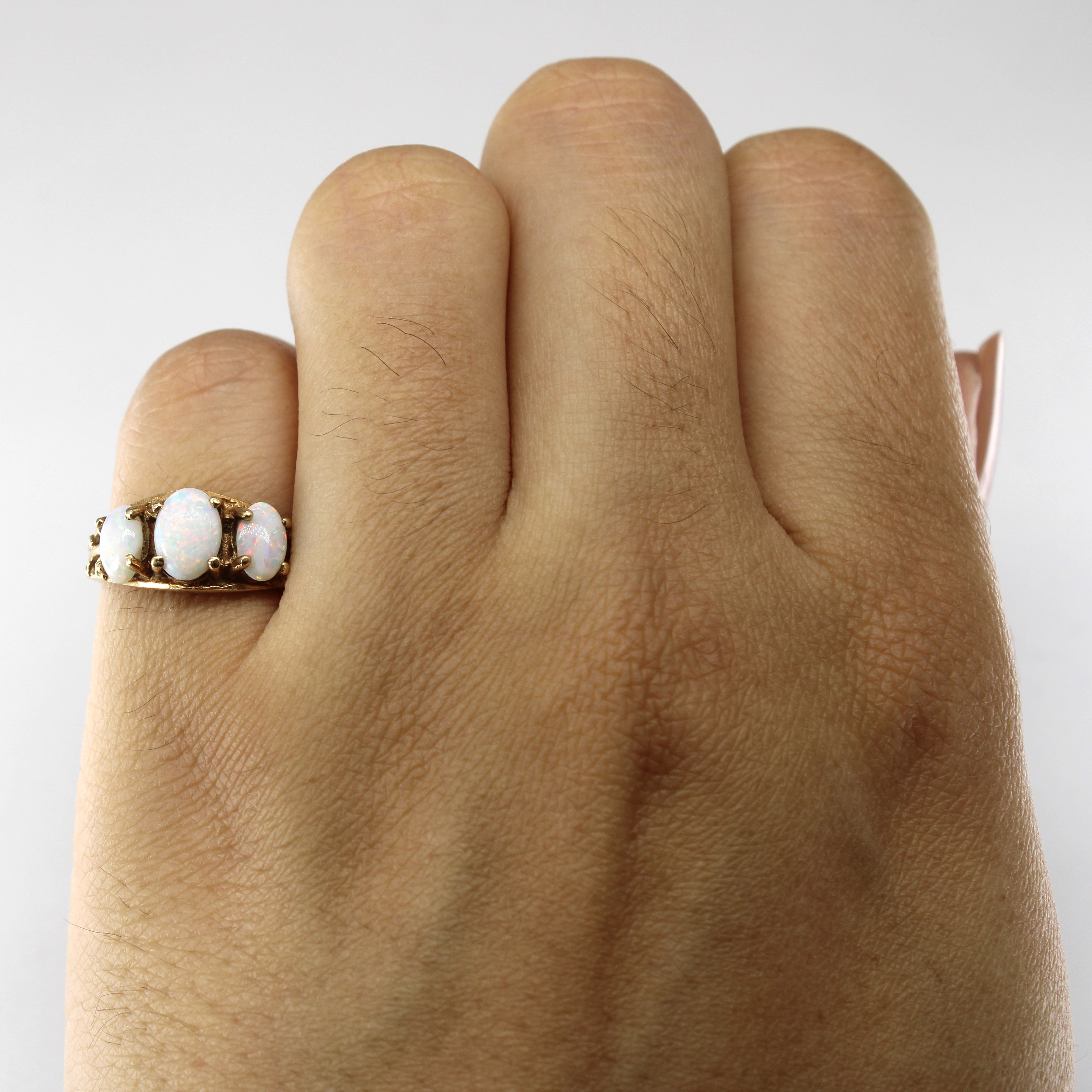 Three Stone Opal Ring | 0.80ctw | SZ 4 |
