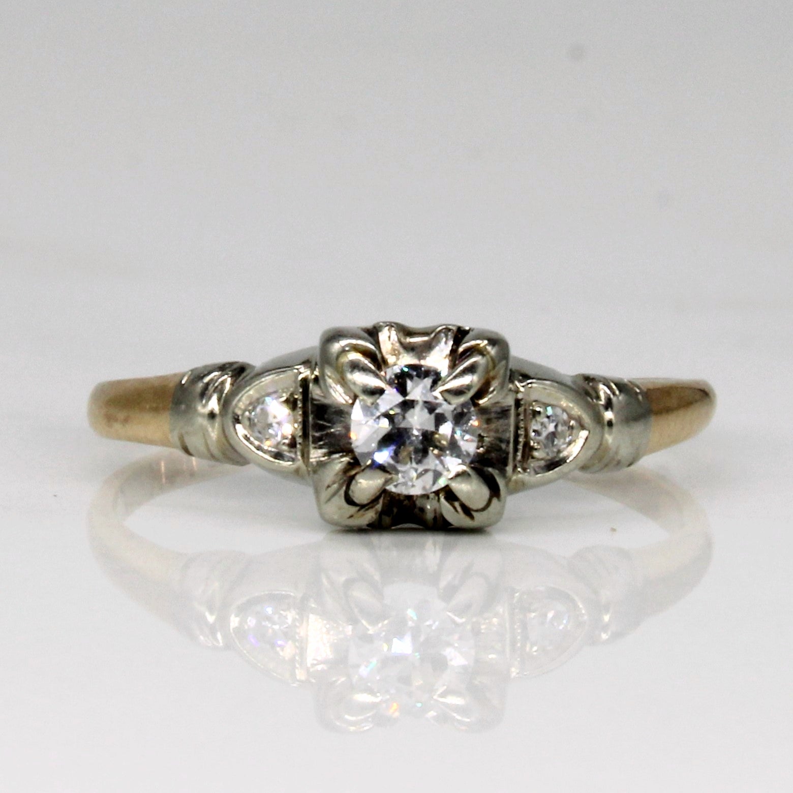 Vintage Birks Old European Cut Diamond Engagement Ring | 0.17ctw VS1/2 H | SZ 4.5 |