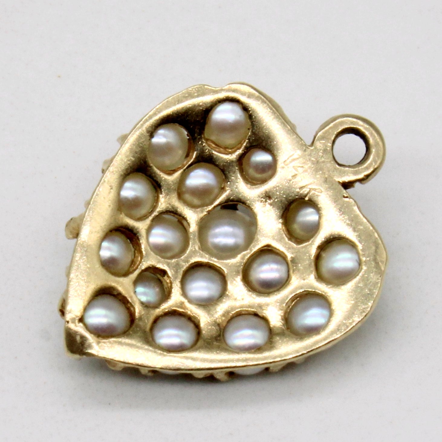 Seed Pearl Heart Charm