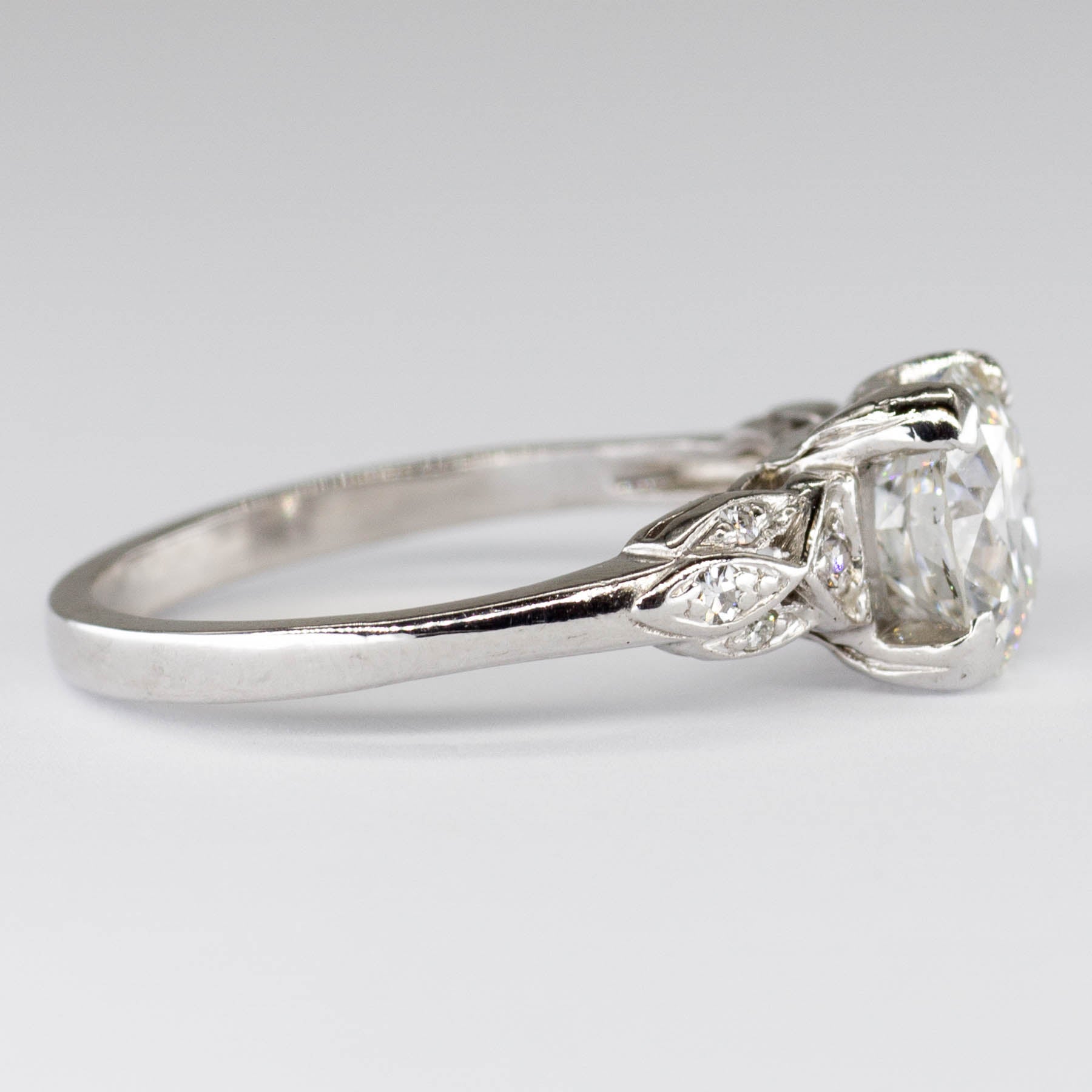 Art Deco Old European Diamond Platinum Ring | 1.75ctw, 0.09ctw | Sz 7.25