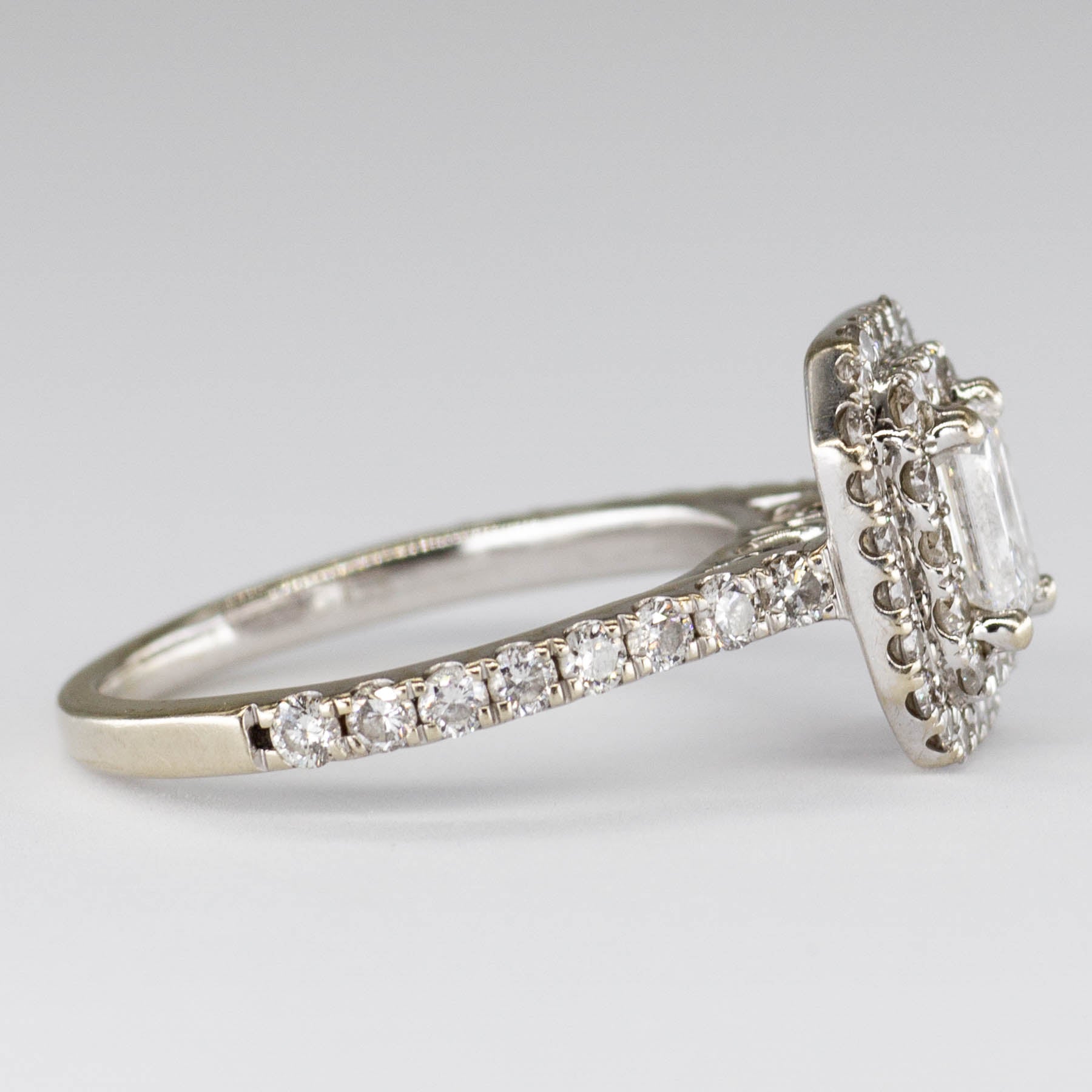 Diamond with Diamond Halo and Accent Stones 14k Ring | 0.5ctw, 0.3ctw | SZ 4.5 |