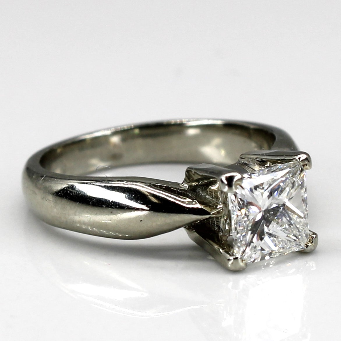 Solitaire Princess Diamond Engagement Ring | 0.93ct SI2 F/G| SZ 3.75 |