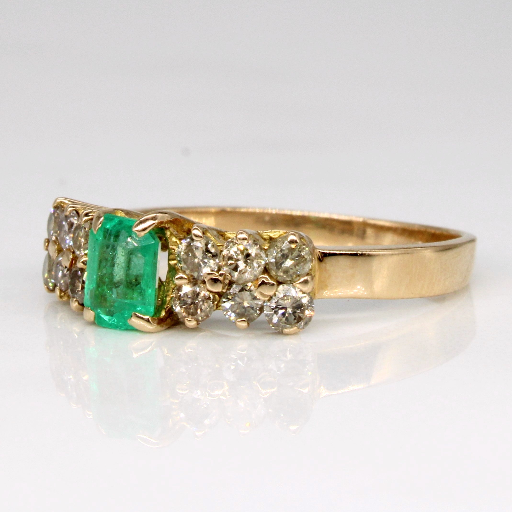 Diamond & Emerald ring | 0.48ctw, 0.45ct | SZ 6.25 |