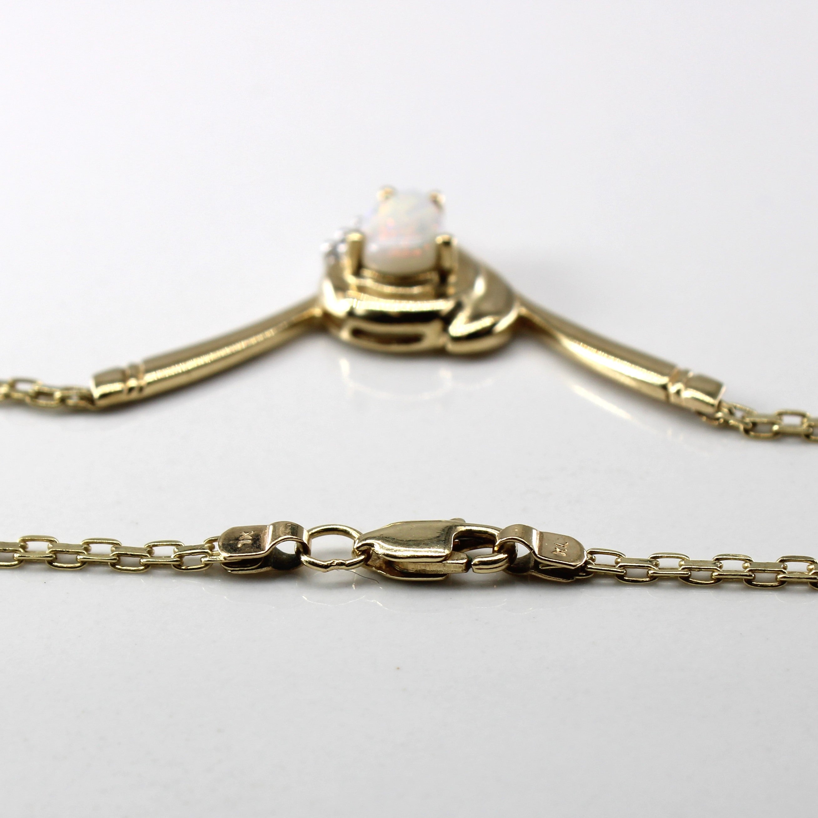 Opal & Diamond Necklace | 0.48ct | 0.04ctw | 16"|