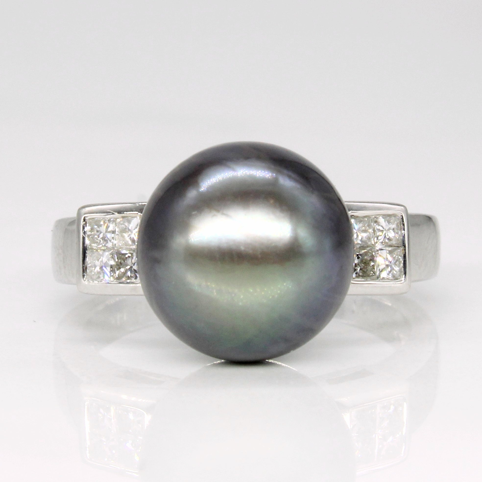 Pearl & Diamond Cocktail Ring | 0.22ctw | SZ 6.5 |