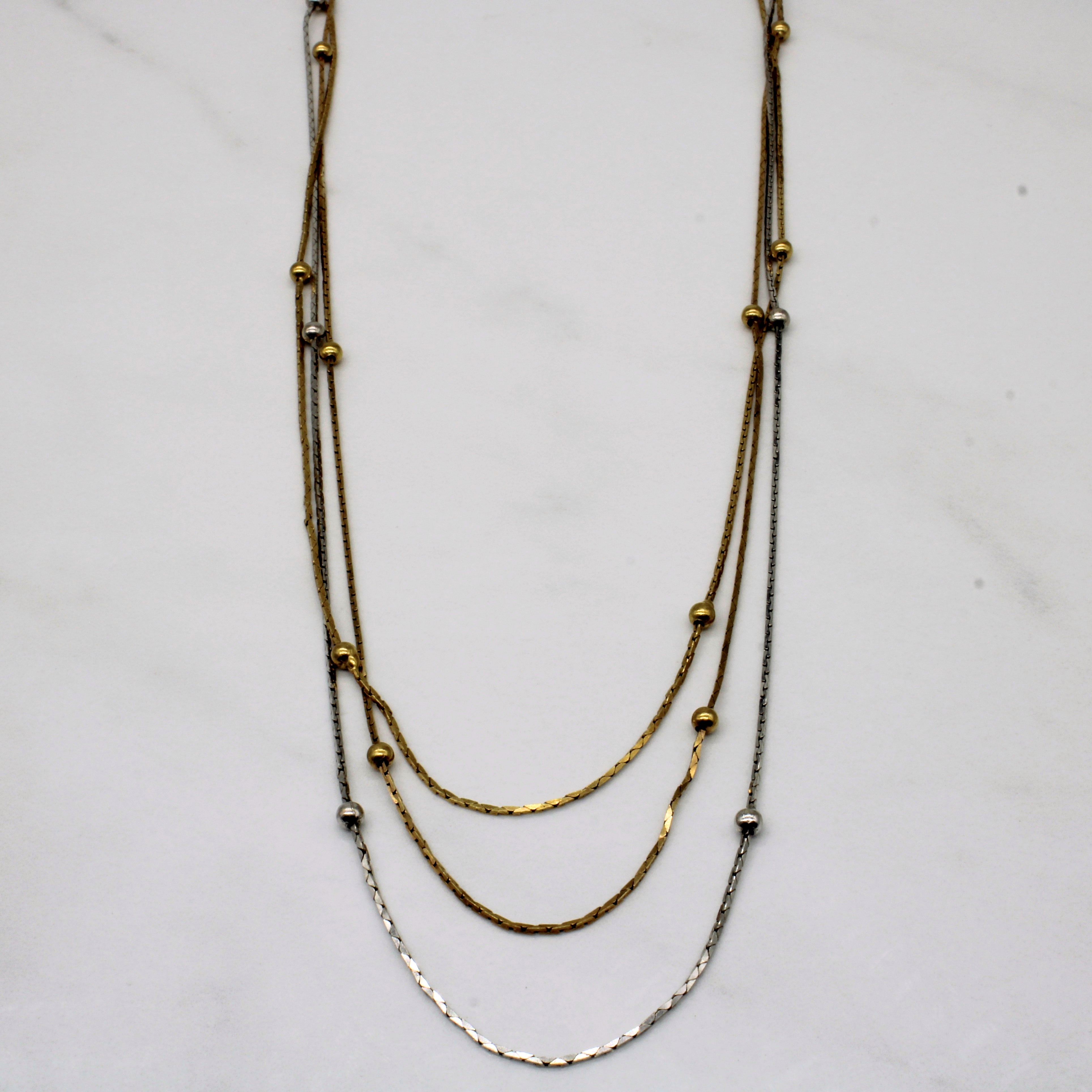 18k Two Tone Gold Necklace | 16" |