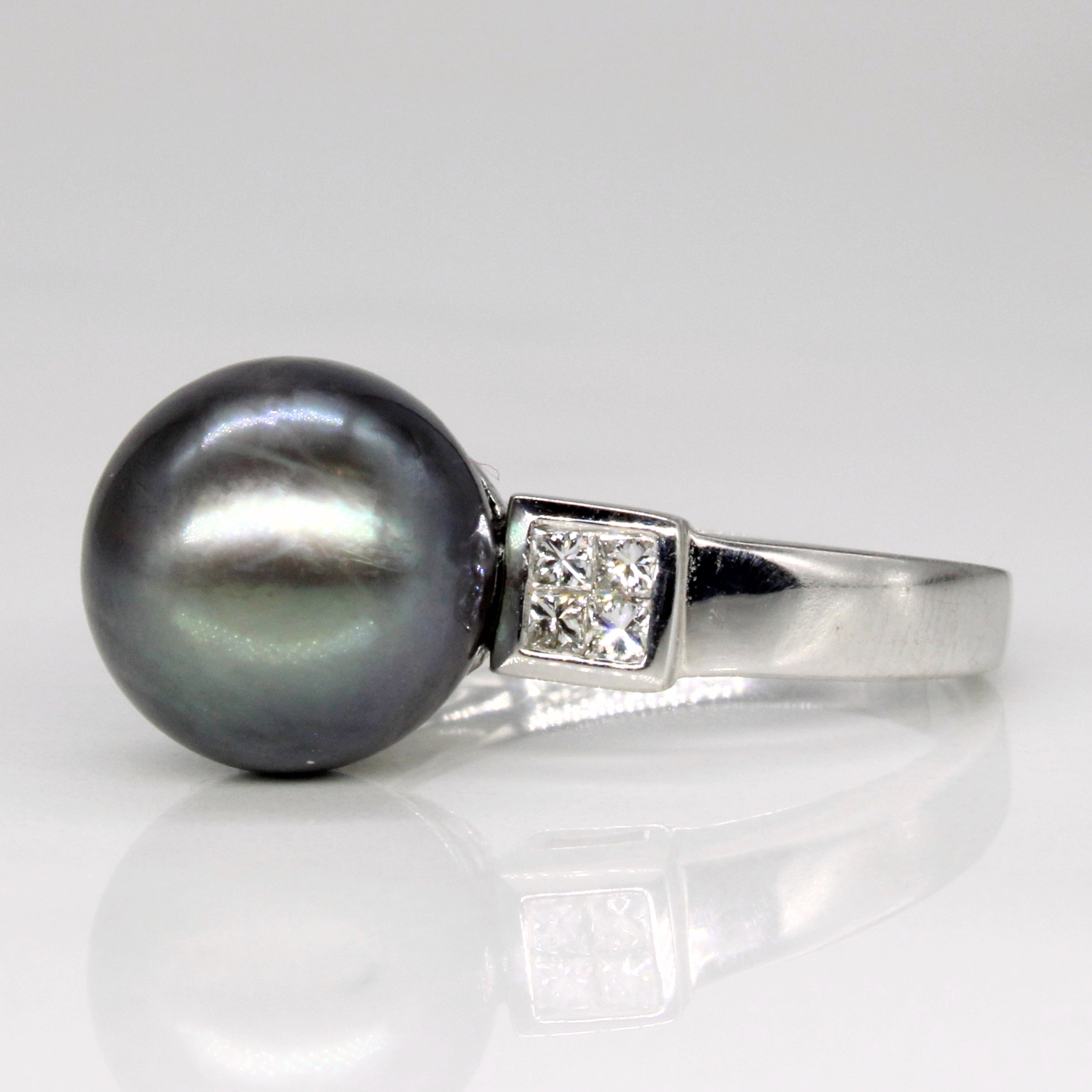 Pearl & Diamond Cocktail Ring | 0.22ctw | SZ 6.5 |