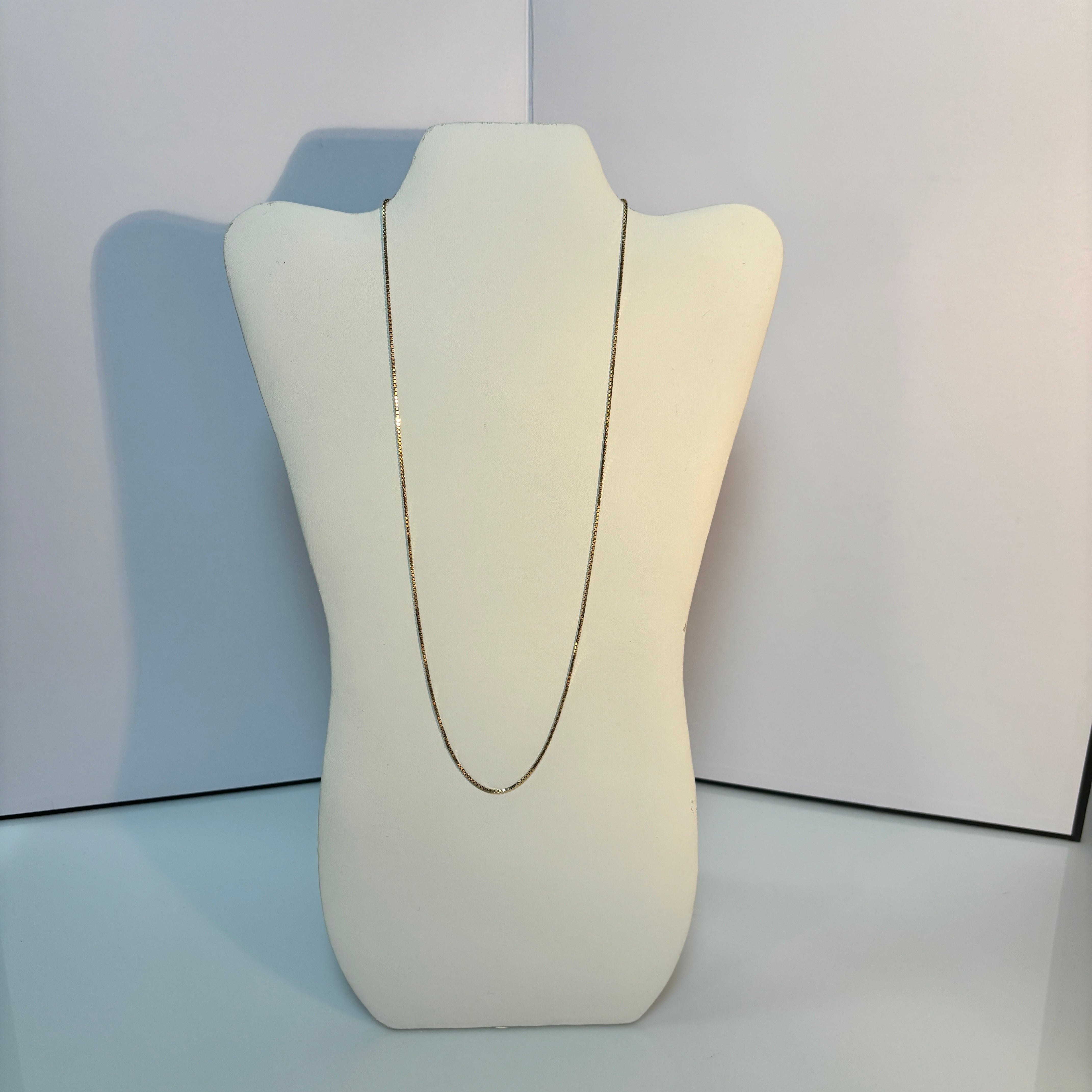 Vintage Italian 18k Yellow Gold Box Chain | 24" |