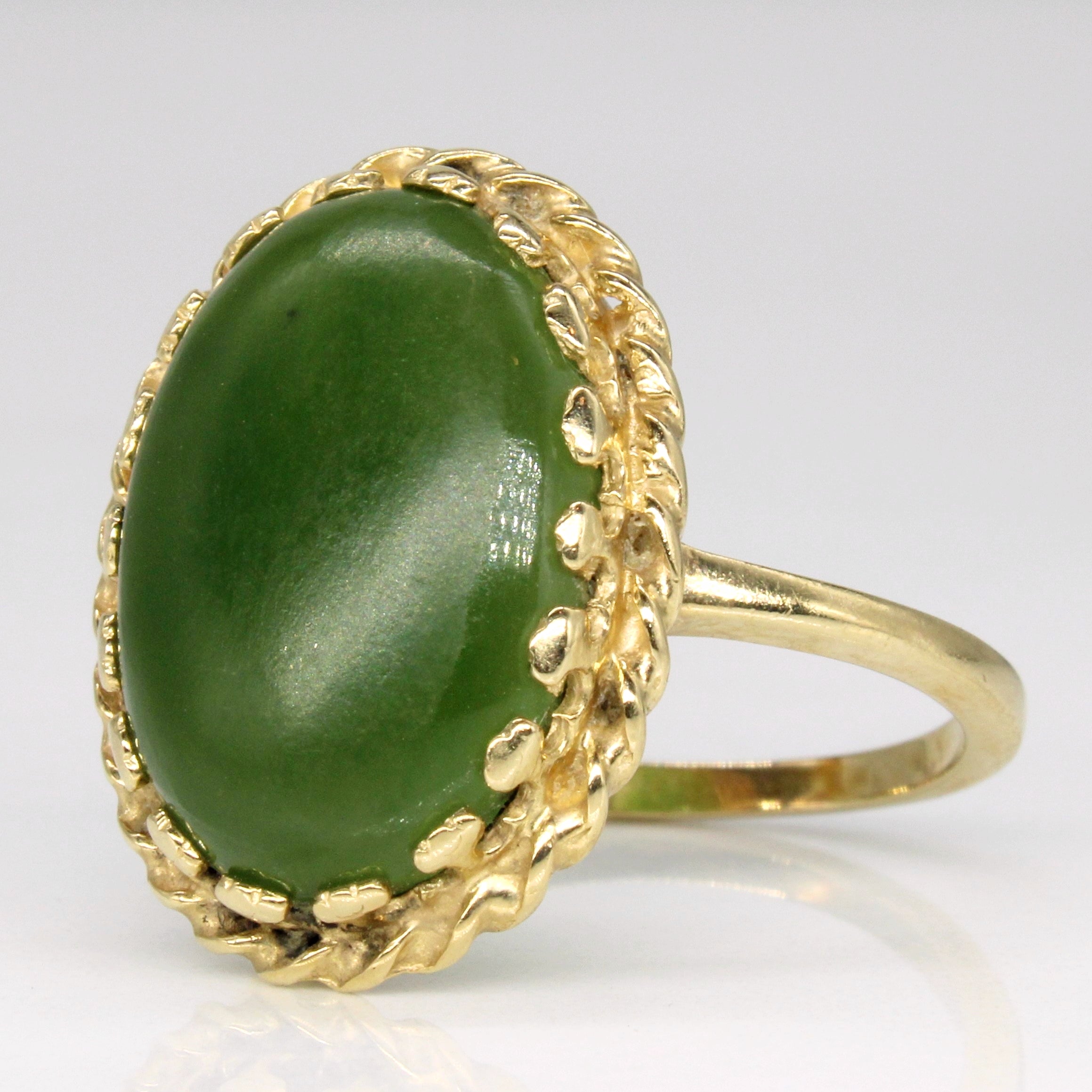 Nephrite Jade Cocktail Ring | 7.00ct | SZ 7.75 |