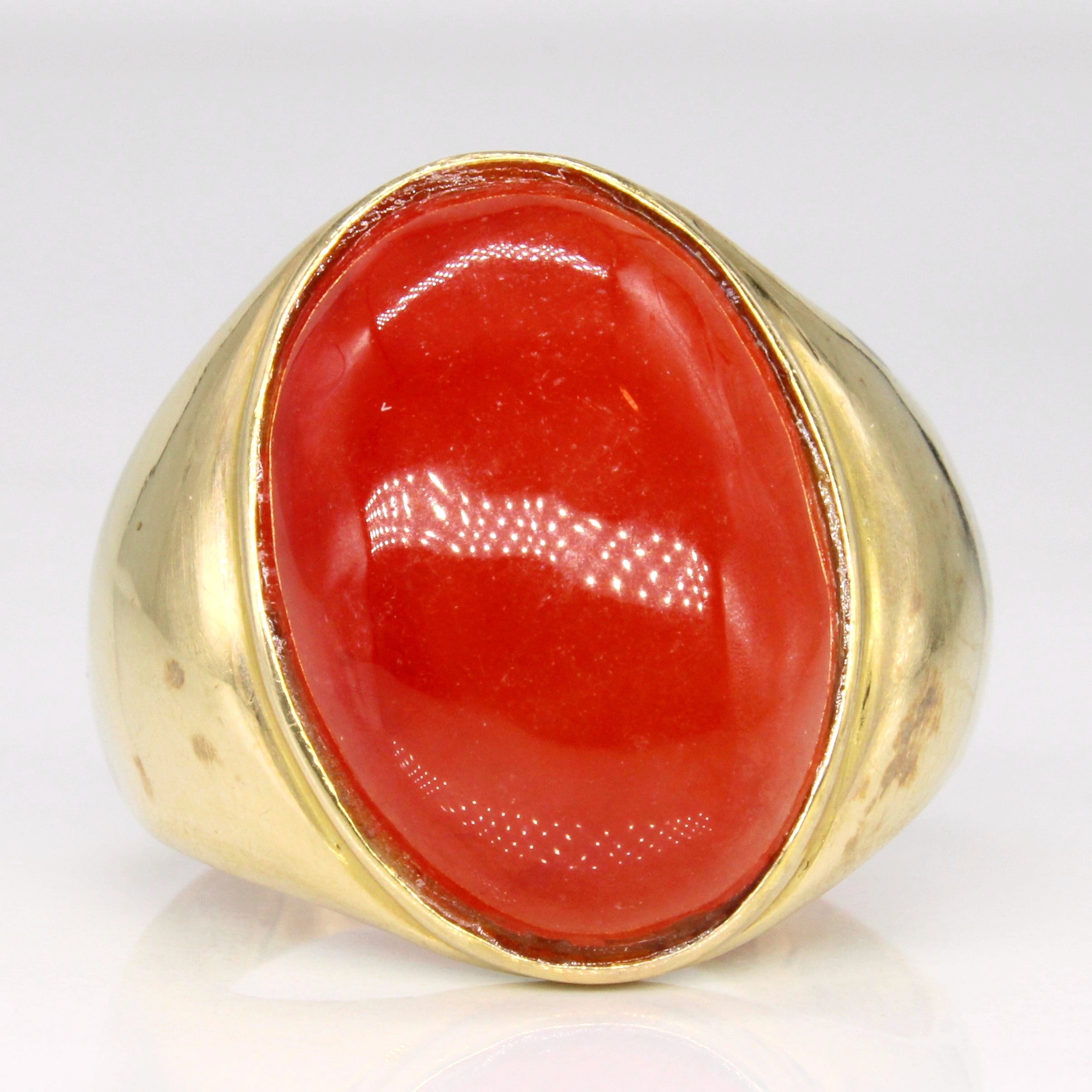 Bague cocktail en cornaline | 13,50 ct | Taille 11,5 |