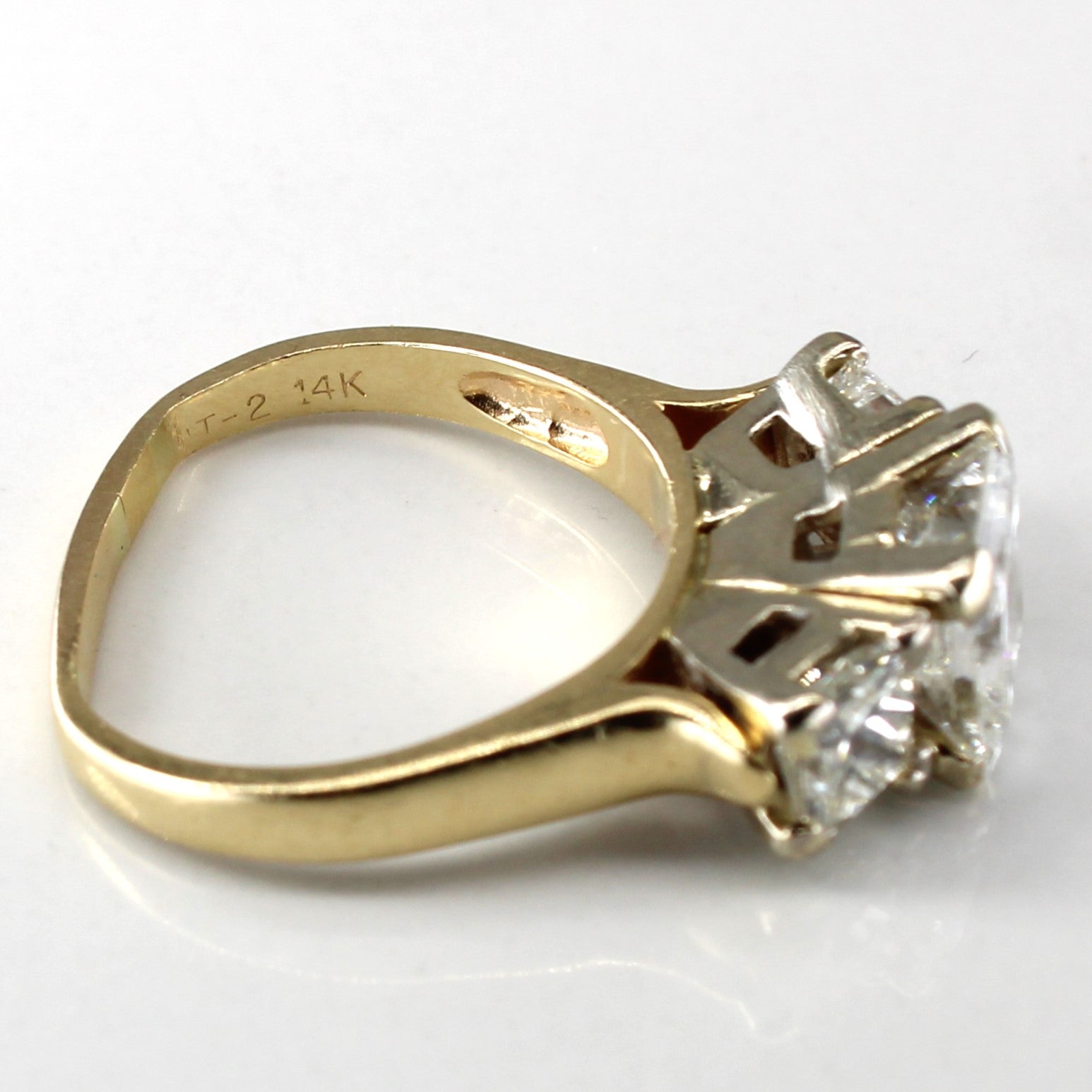 Three Stone Princess Diamond Engagement Ring | 2.51ctw VS2 H/I | SZ 5.25 |