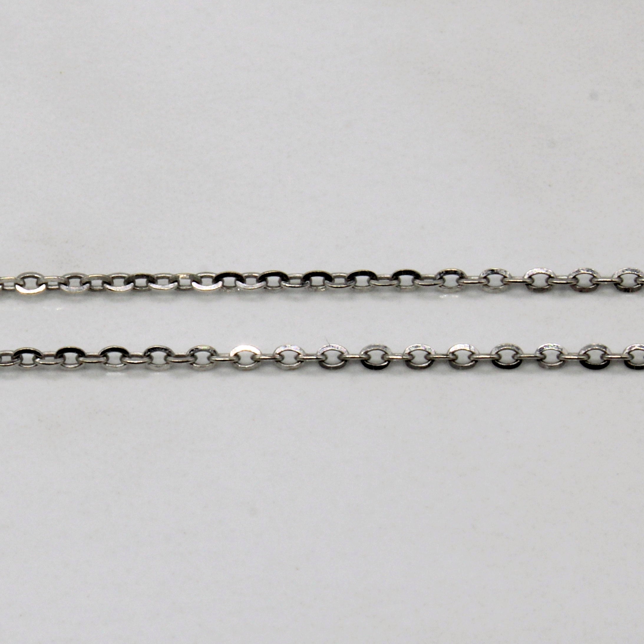 14k White Gold Oval Link Chain | 18" |