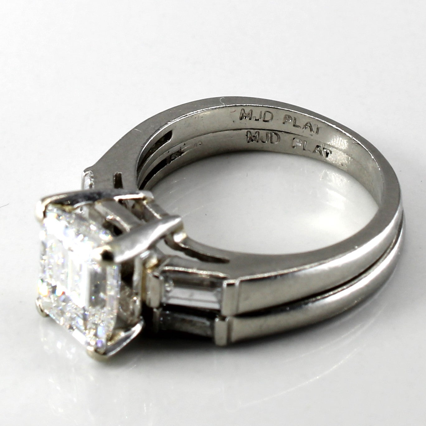 Emerald Diamond Engagement Ring Set | 2.77ctw VS2/SI1 F/G | SZ 4.75 |