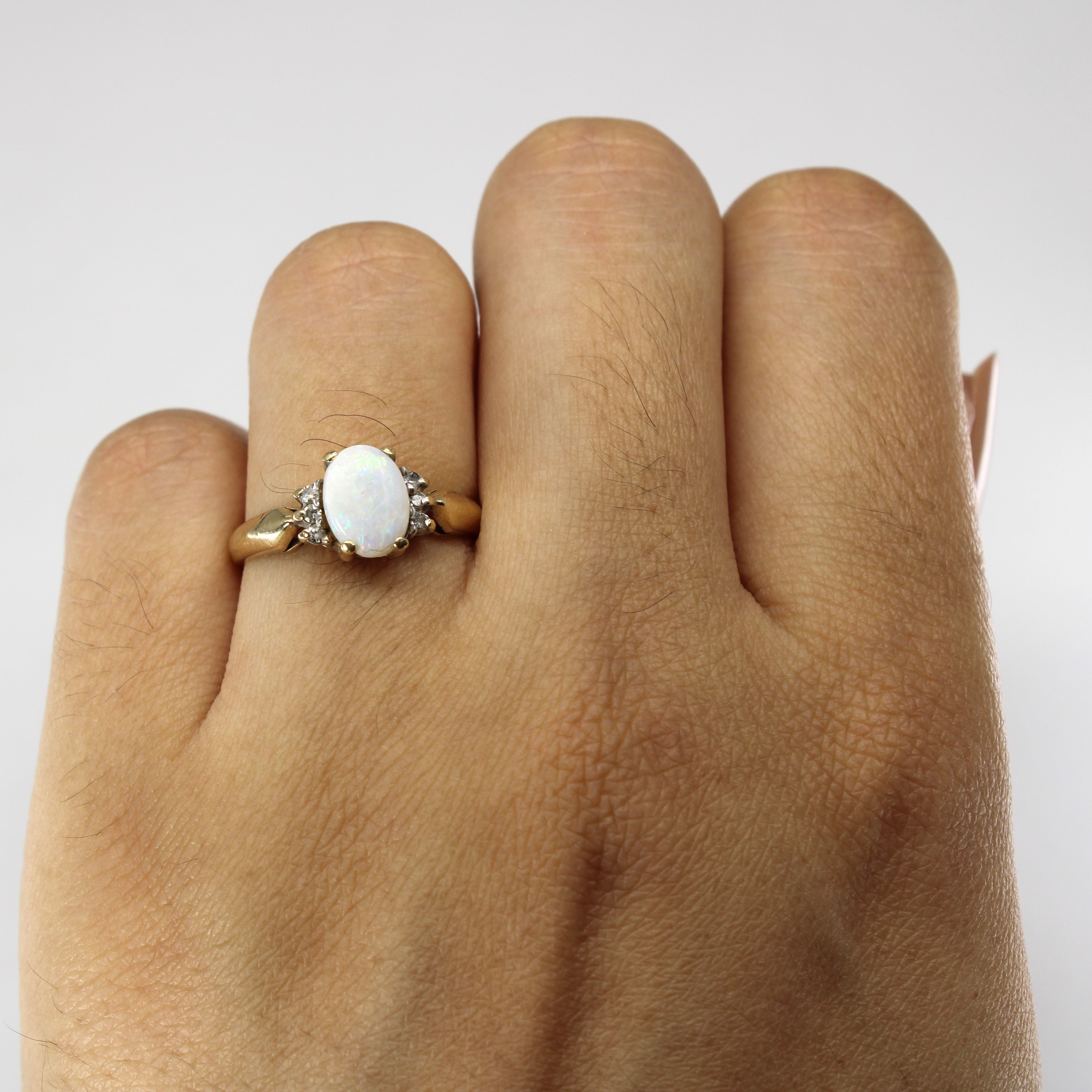 Prong Set Opal & Diamond Ring | 0.66ct | 0.06ctw | SZ 6.5 |