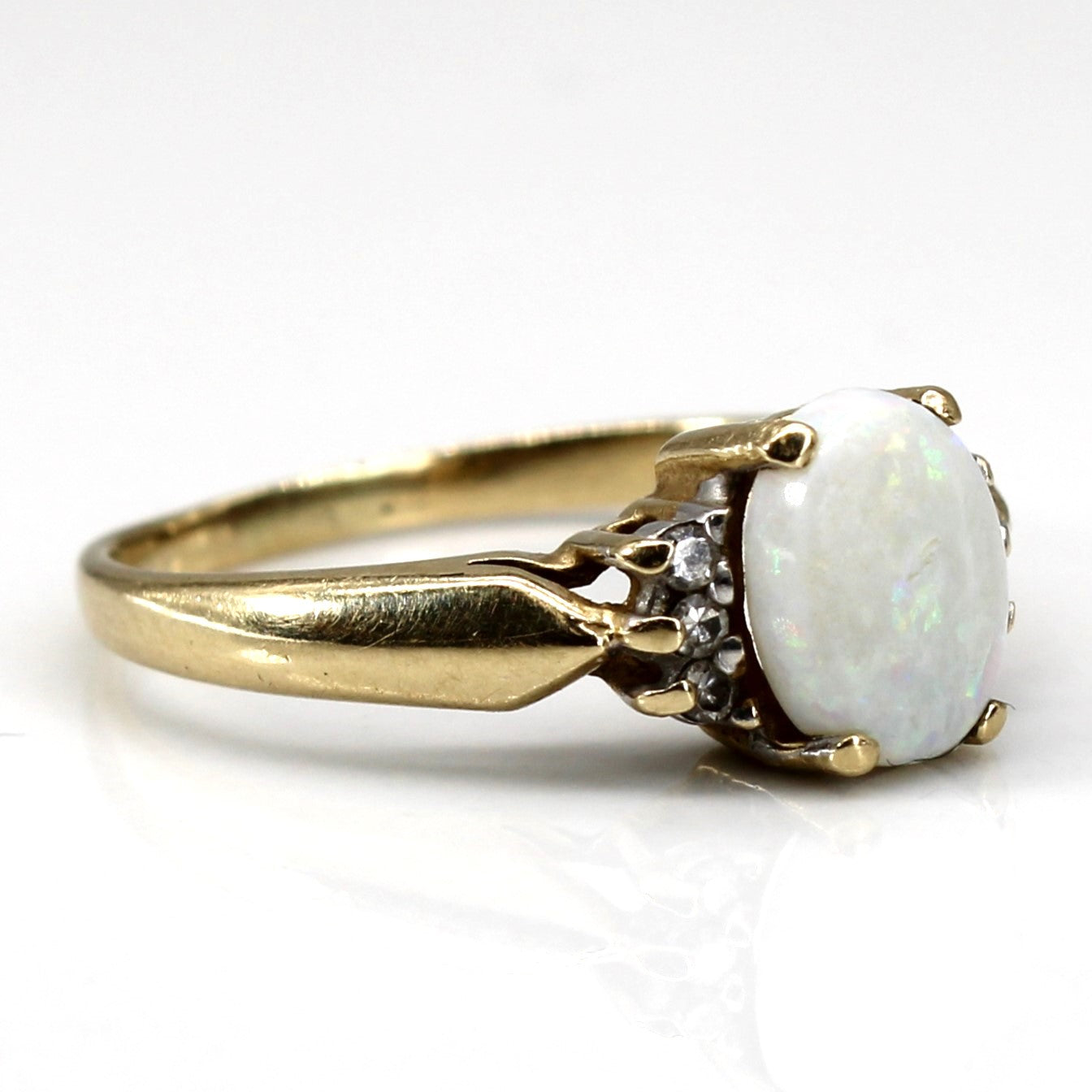 Prong Set Opal & Diamond Ring | 0.66ct | 0.06ctw | SZ 6.5 |