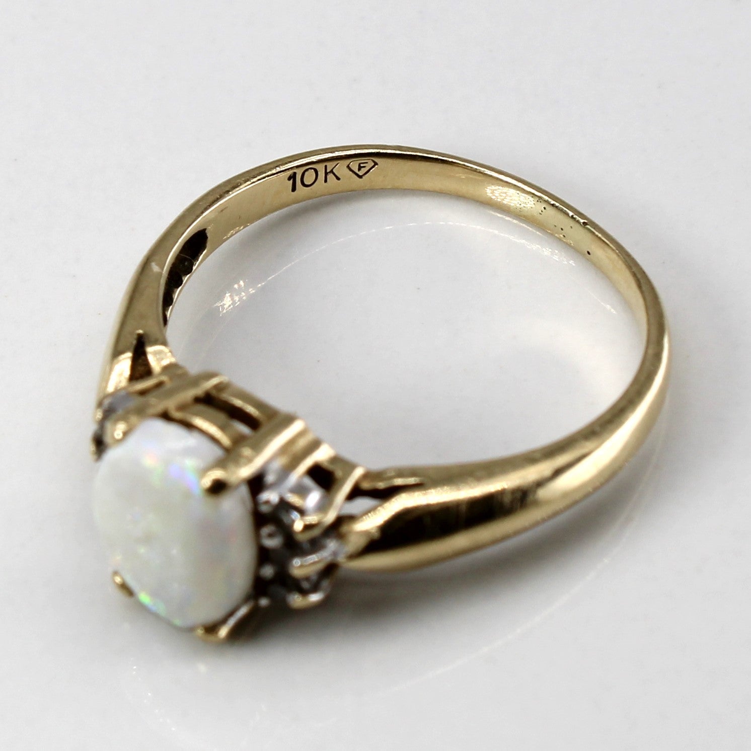 Prong Set Opal & Diamond Ring | 0.66ct | 0.06ctw | SZ 6.5 |